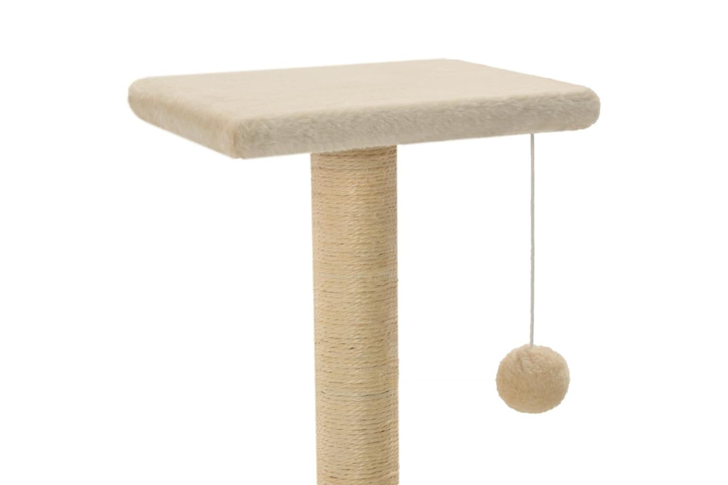 Cat Tree With Sisal Scratching Posts 65 Cm Beige-4