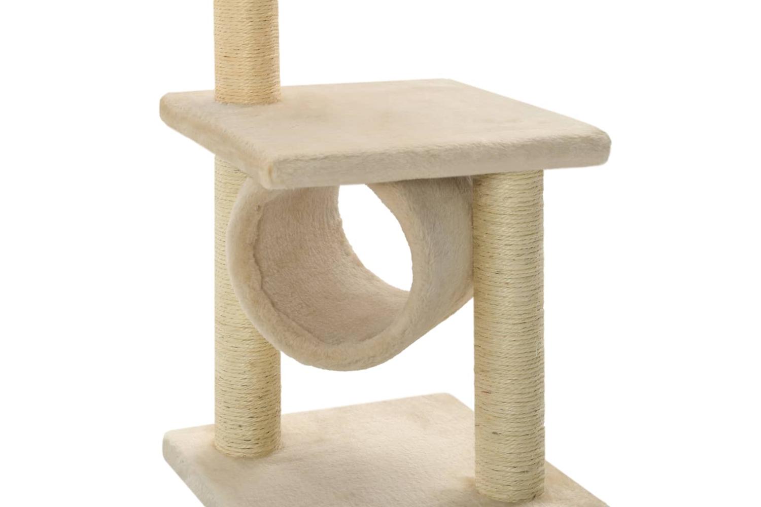 Cat Tree With Sisal Scratching Posts 65 Cm Beige-5