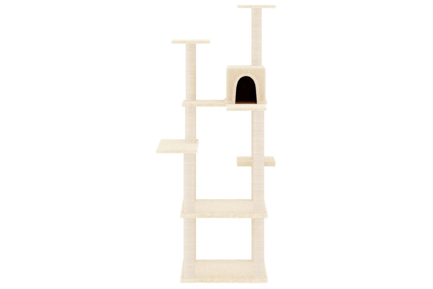 Cat Tree With Sisal Scratching Posts Cream 153 Cm-3