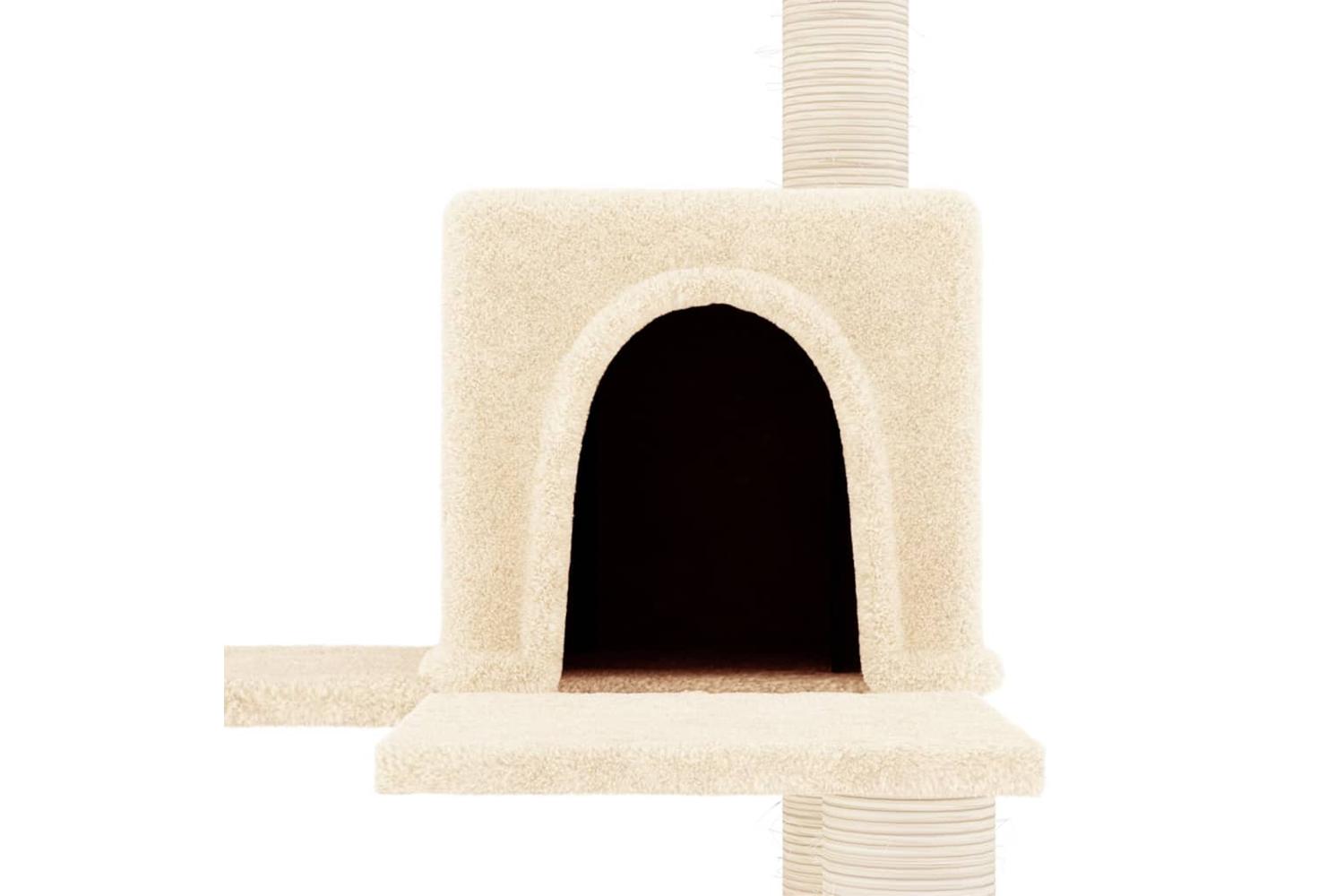 Cat Tree With Sisal Scratching Posts Cream 153 Cm-6