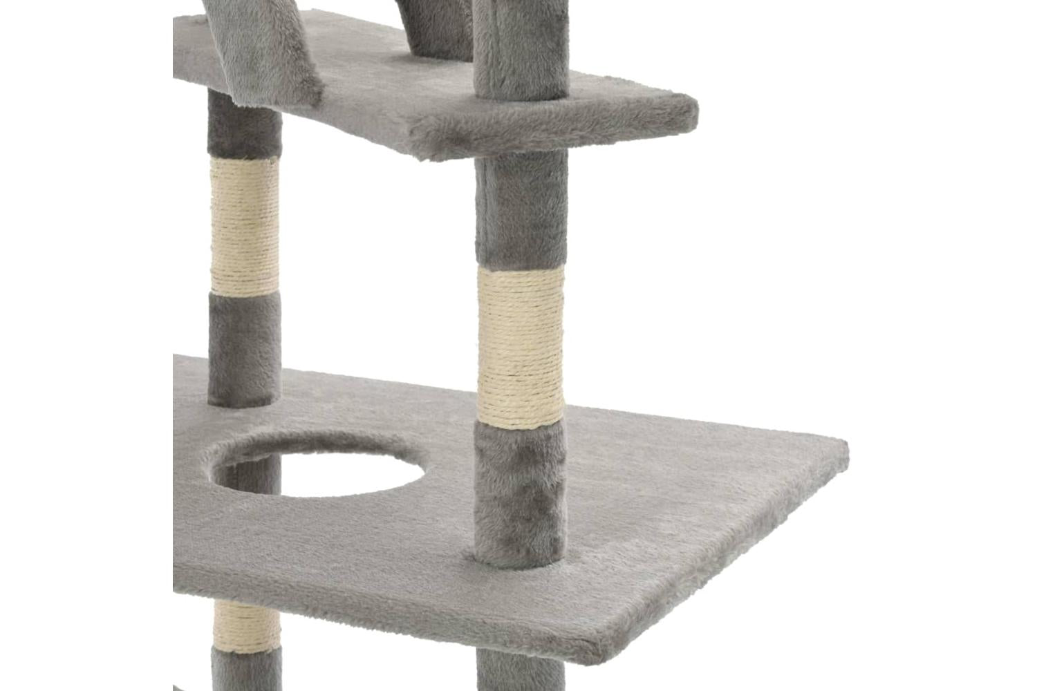 Cat Tree With Sisal Scratching Posts 230-260 Cm Grey-5