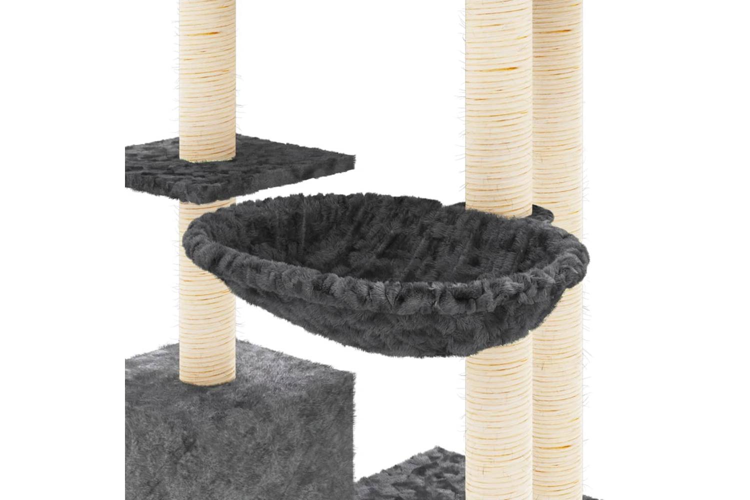 Cat Tree With Sisal Scratching Posts Dark Grey 142 Cm-6
