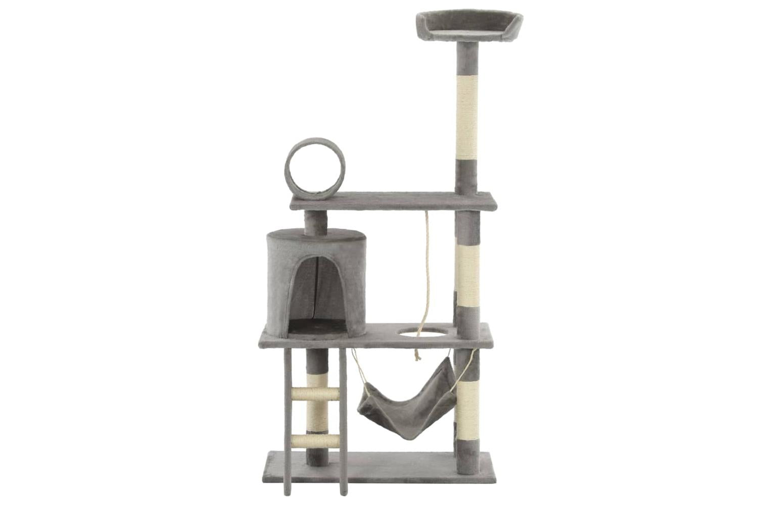 Cat Tree With Sisal Scratching Posts 140 Cm Grey-2