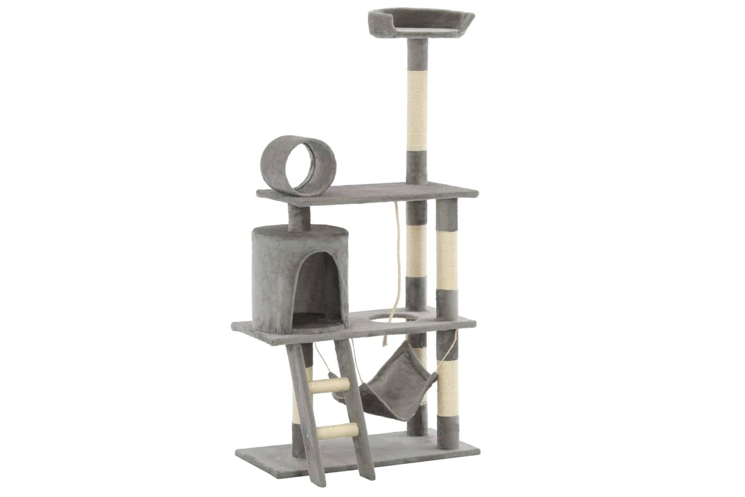 Cat Tree With Sisal Scratching Posts 140 Cm Grey-3