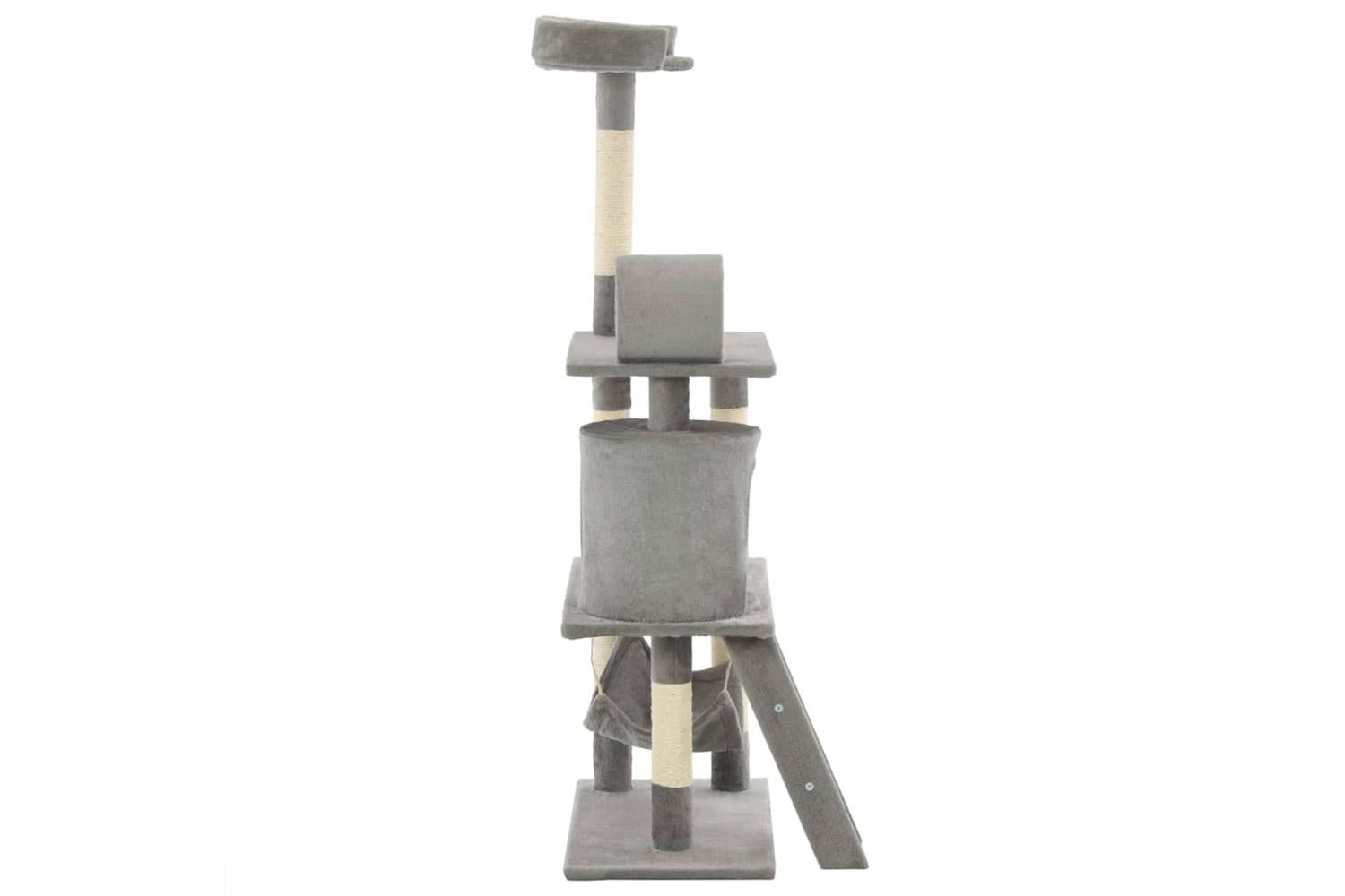 Cat Tree With Sisal Scratching Posts 140 Cm Grey-4