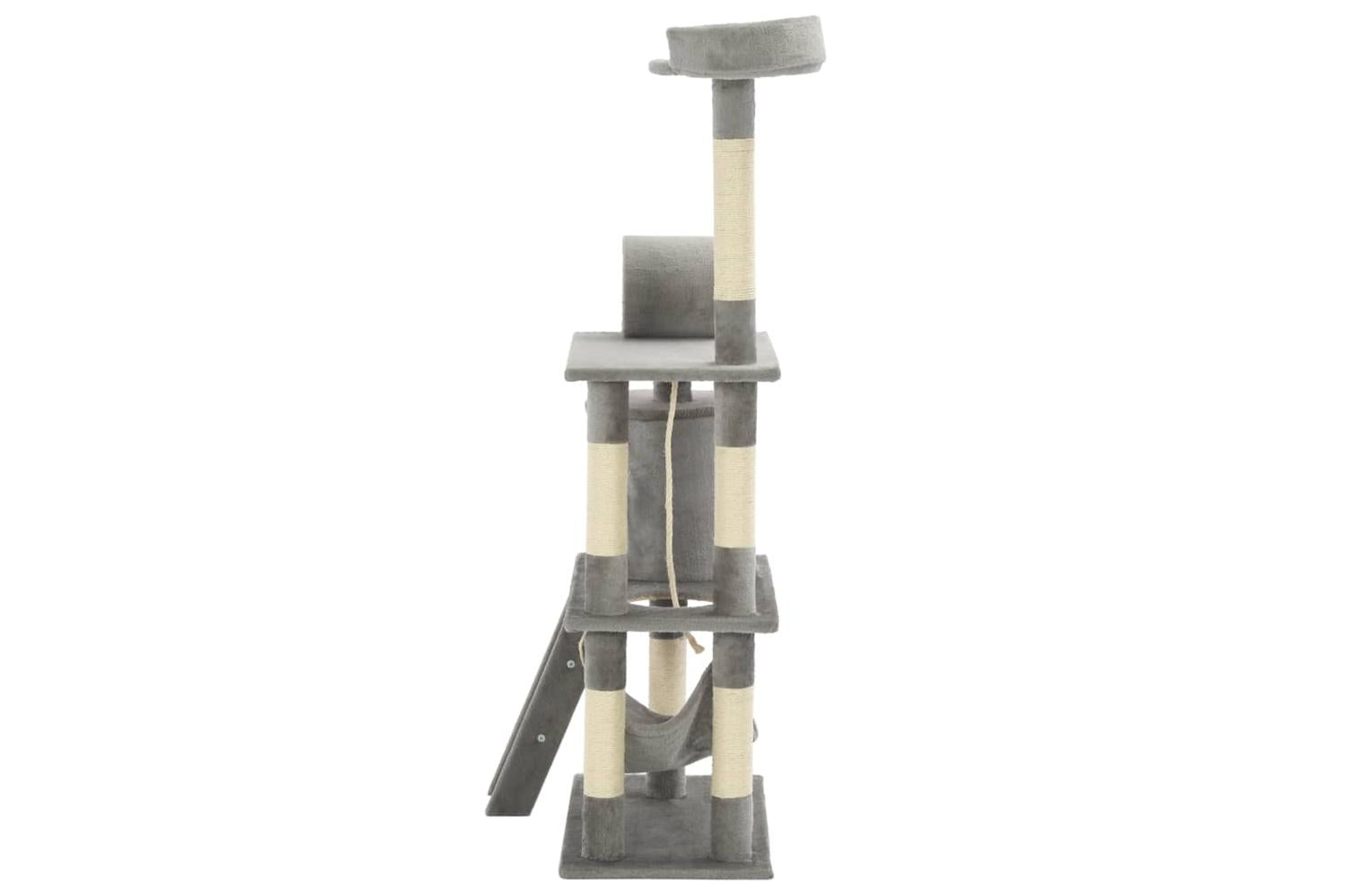 Cat Tree With Sisal Scratching Posts 140 Cm Grey-5