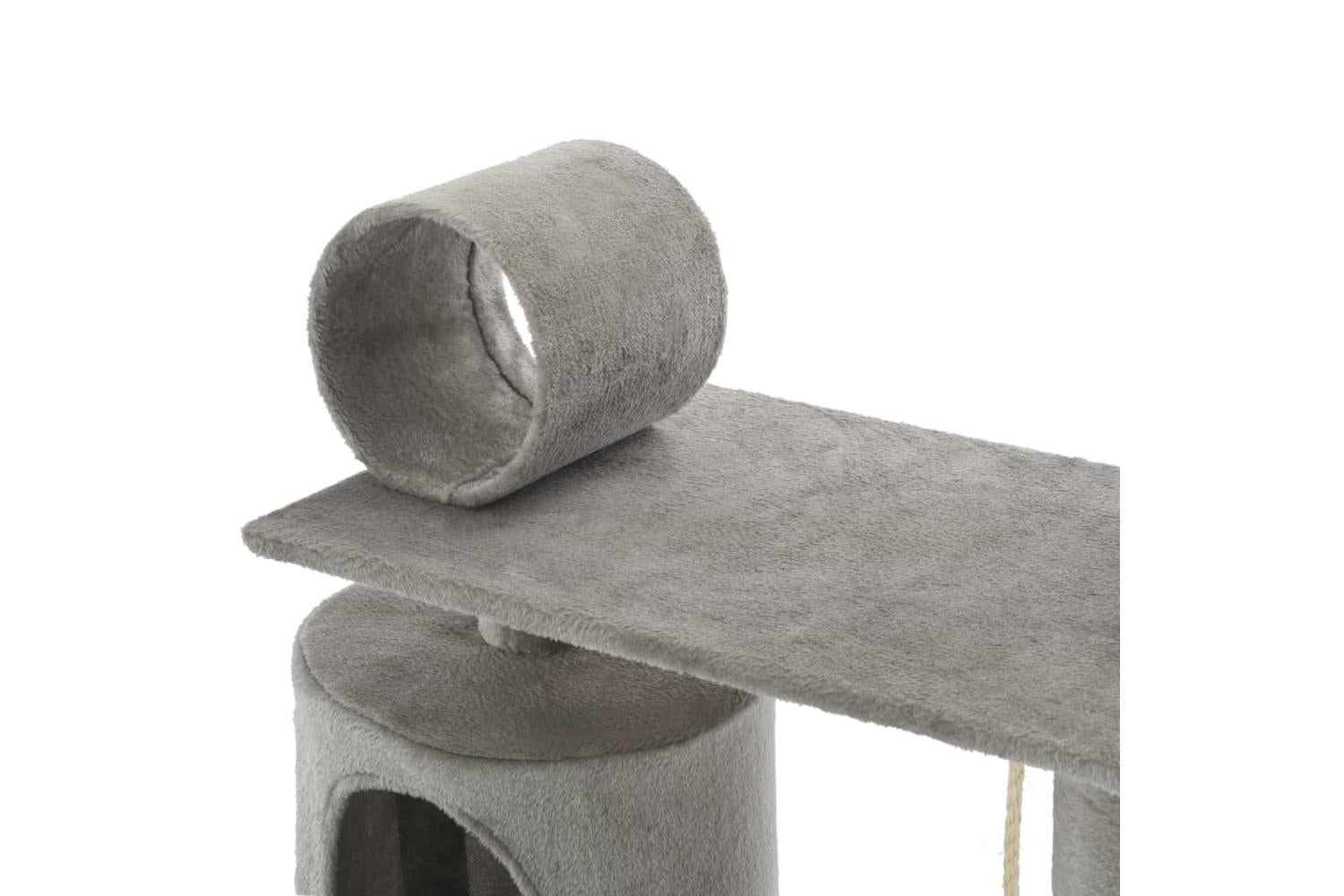 Cat Tree With Sisal Scratching Posts 140 Cm Grey-6