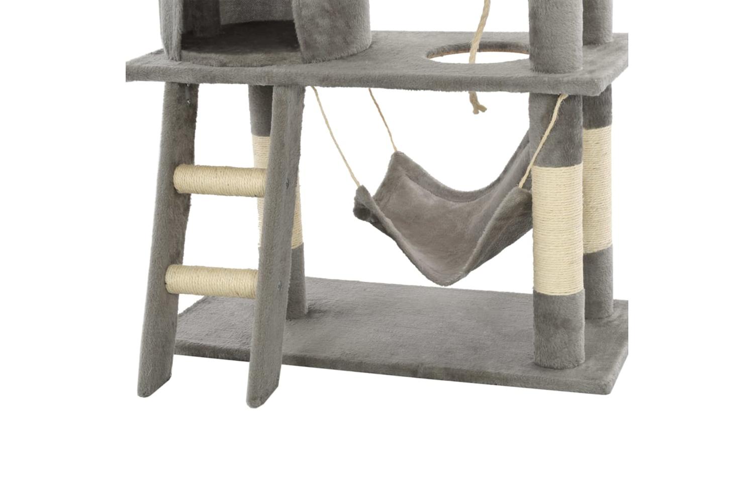 Cat Tree With Sisal Scratching Posts 140 Cm Grey-8
