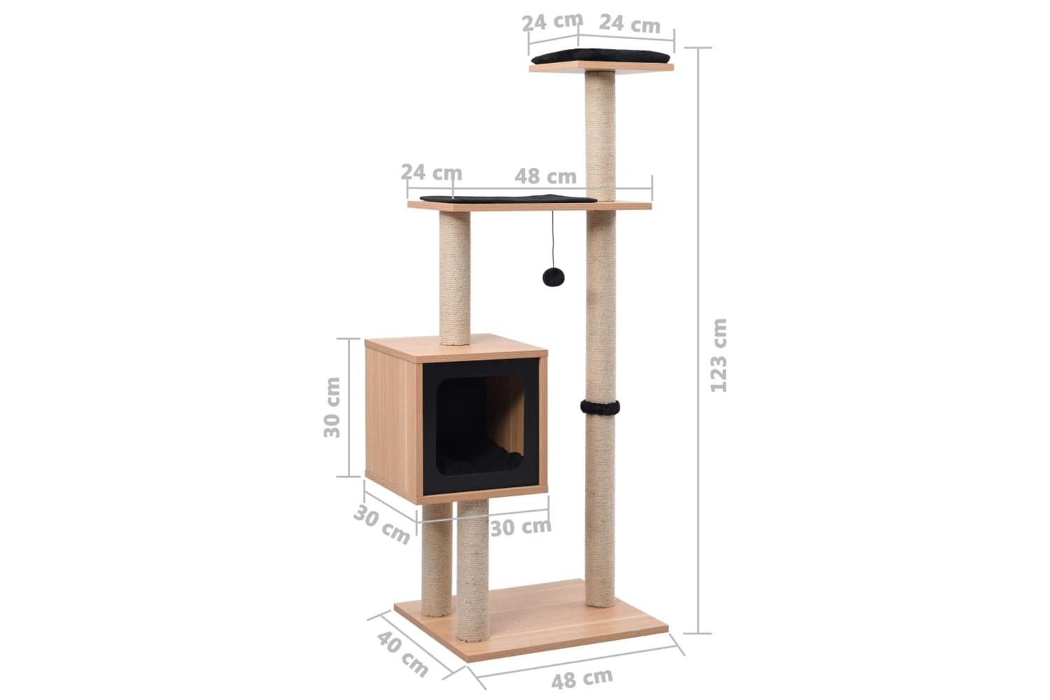 Cat Tree With Sisal Scratching Mat 123 Cm-8