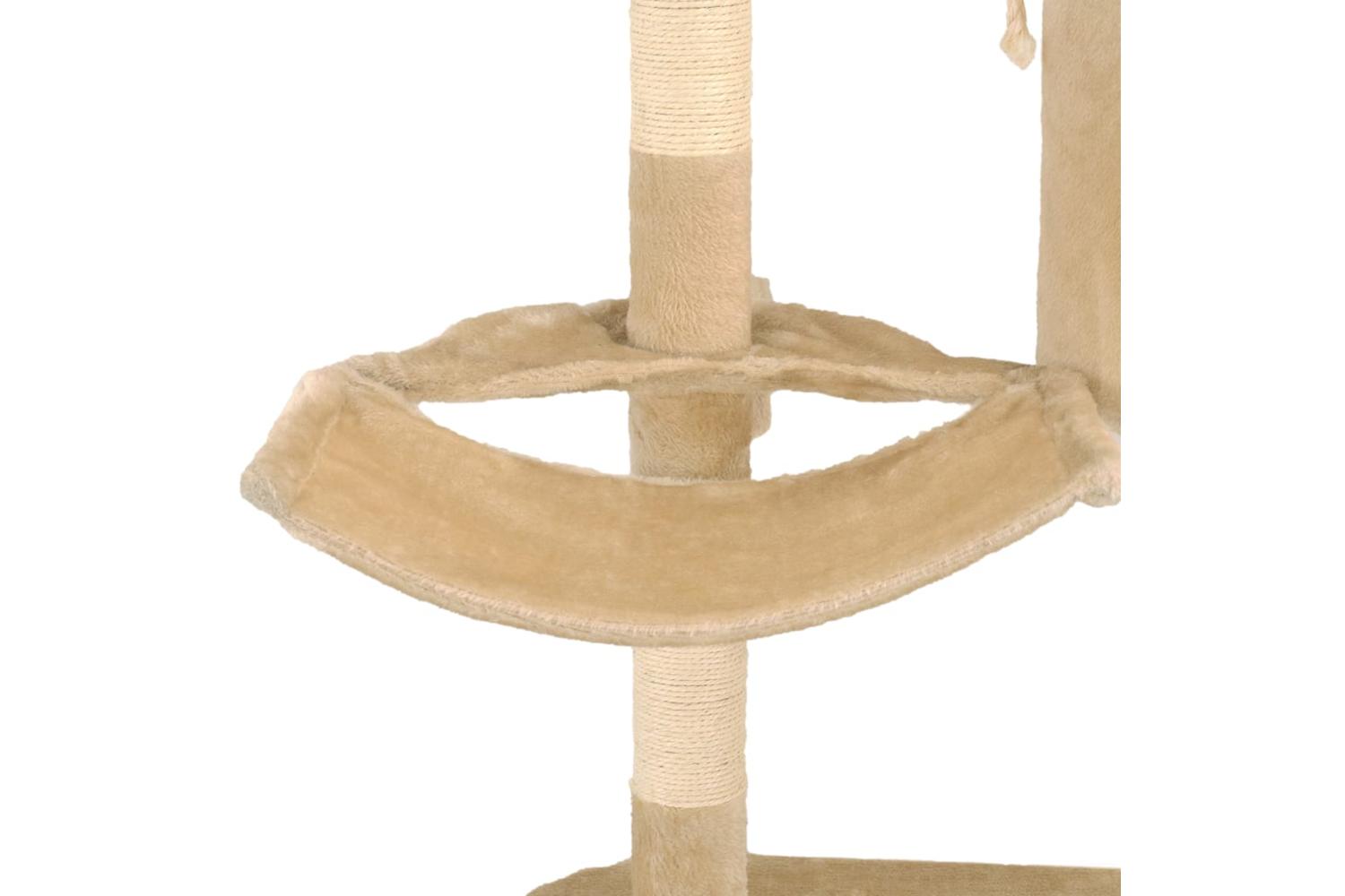 Cat Tree With Sisal Scratching Posts Wall Mounted 194 Cm Beige-8