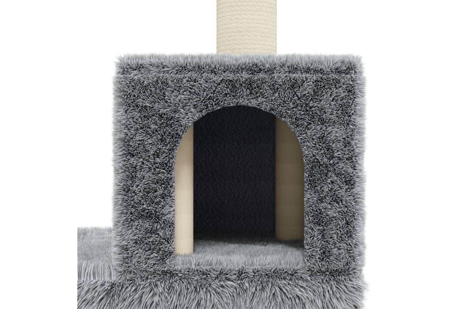 Cat Tree With Sisal Scratching Posts Light Grey 188 Cm-7