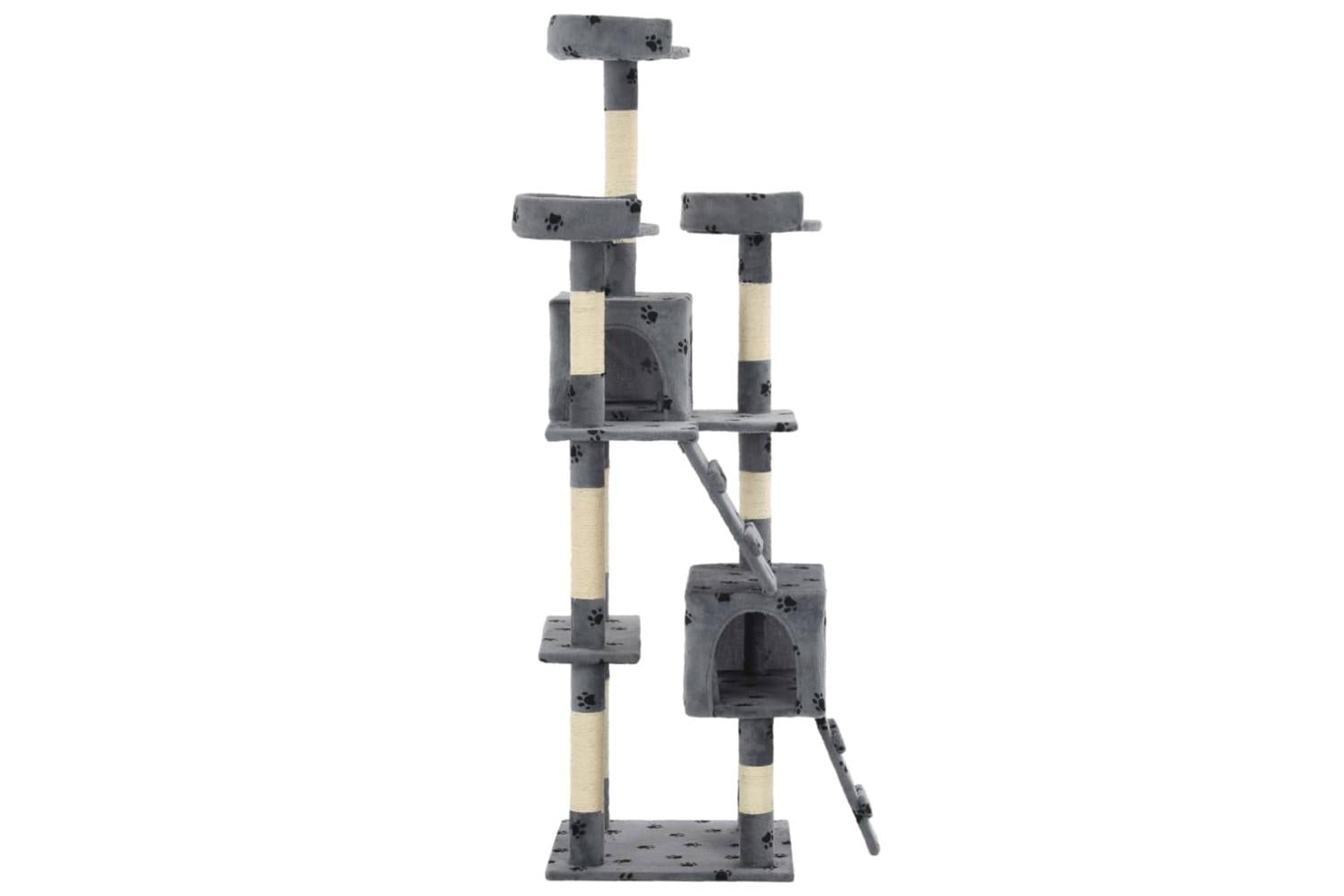 Cat Tree With Sisal Scratching Posts 170 Cm Paw Prints Grey-3