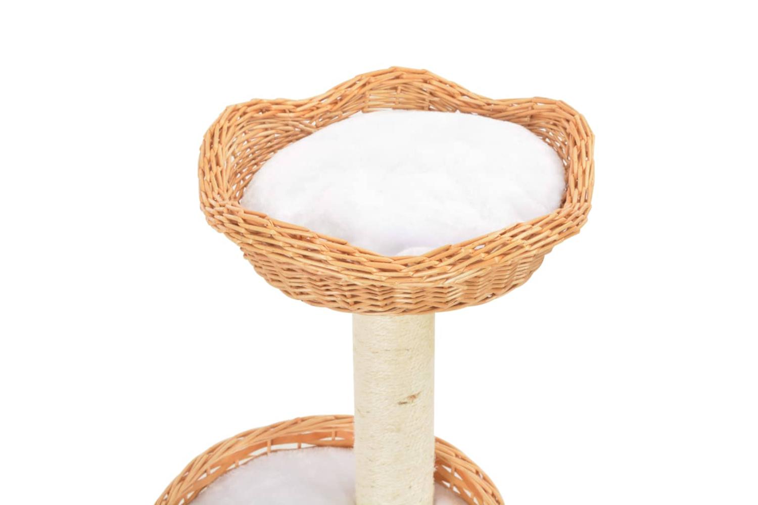 Cat Tree With Sisal Scratching Post Natural Willow Wood-4