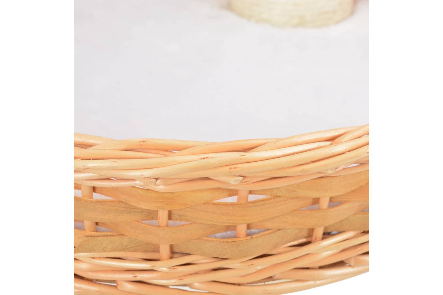 Cat Tree With Sisal Scratching Post Natural Willow Wood-6