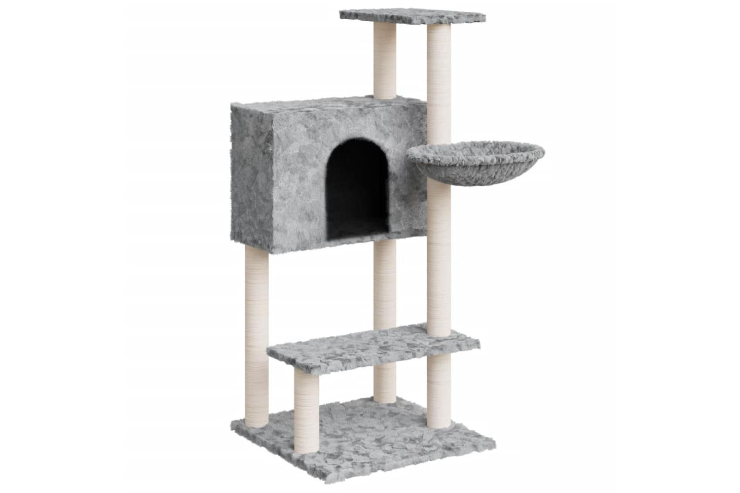 Cat Tree With Sisal Scratching Posts Light Grey 1085 Cm-2