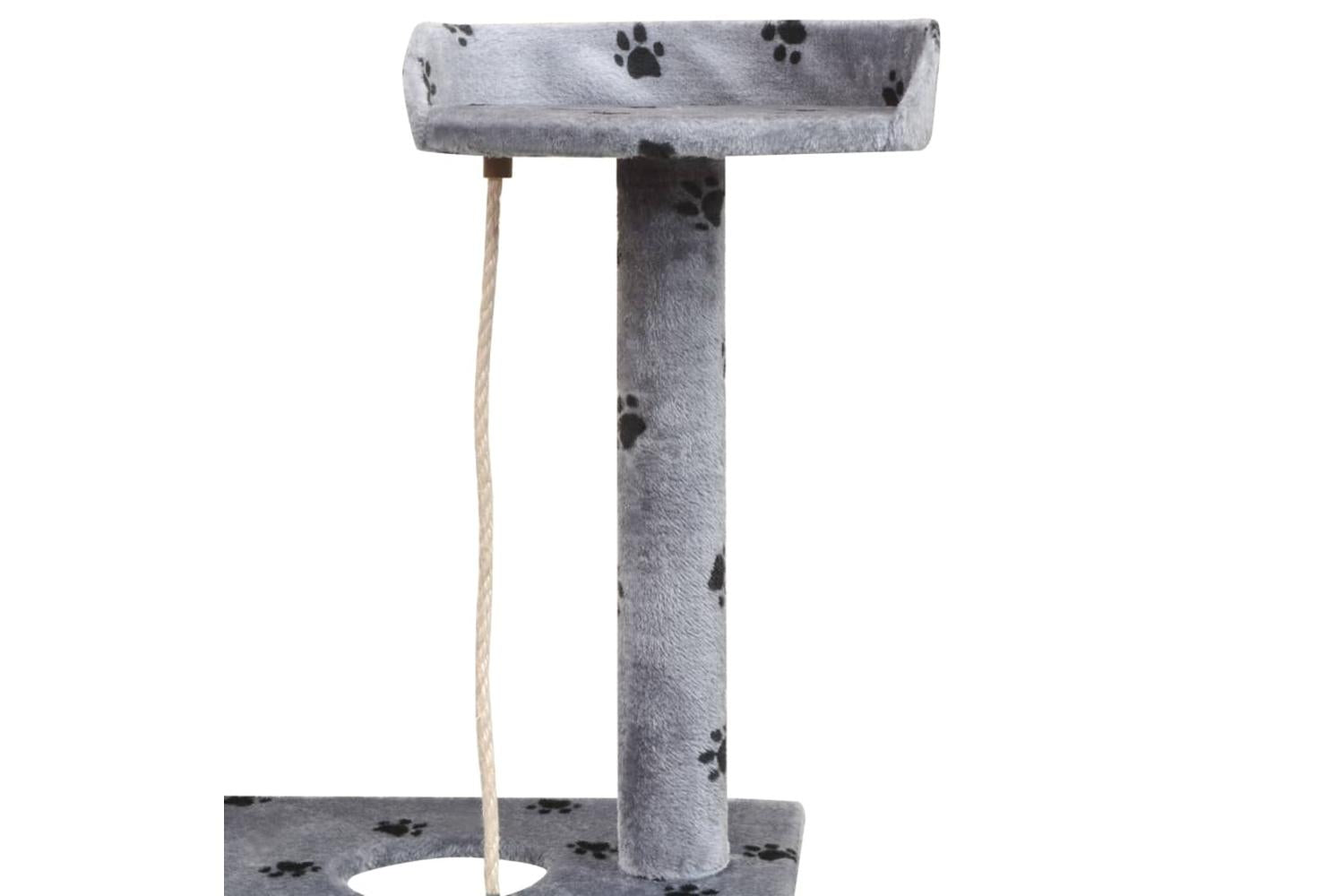 Cat Tree With Sisal Scratching Posts 150 Cm Paw Prints Grey-4