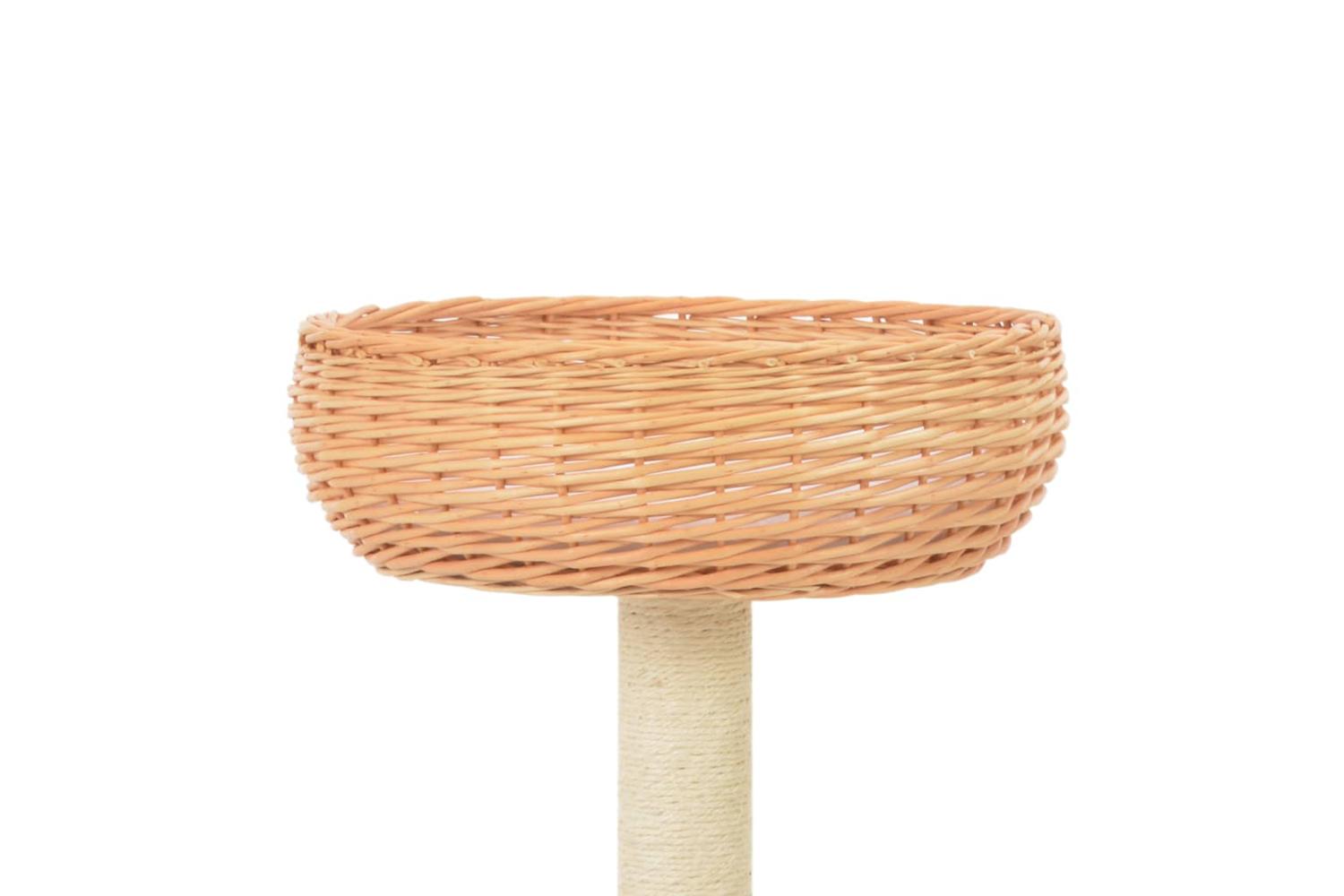 Cat Tree With Sisal Scratching Post Natural Willow Wood-3