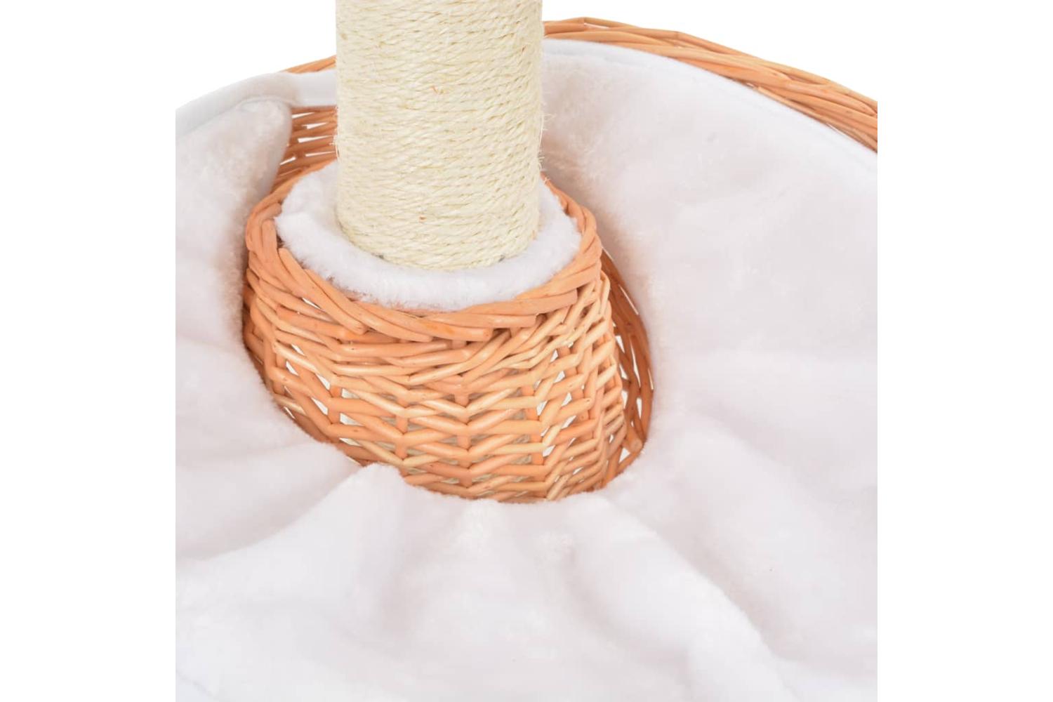 Cat Tree With Sisal Scratching Post Natural Willow Wood-4