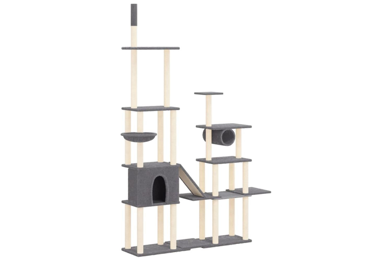 Cat Tree With Sisal Scratching Posts Dark Grey 279 Cm-2
