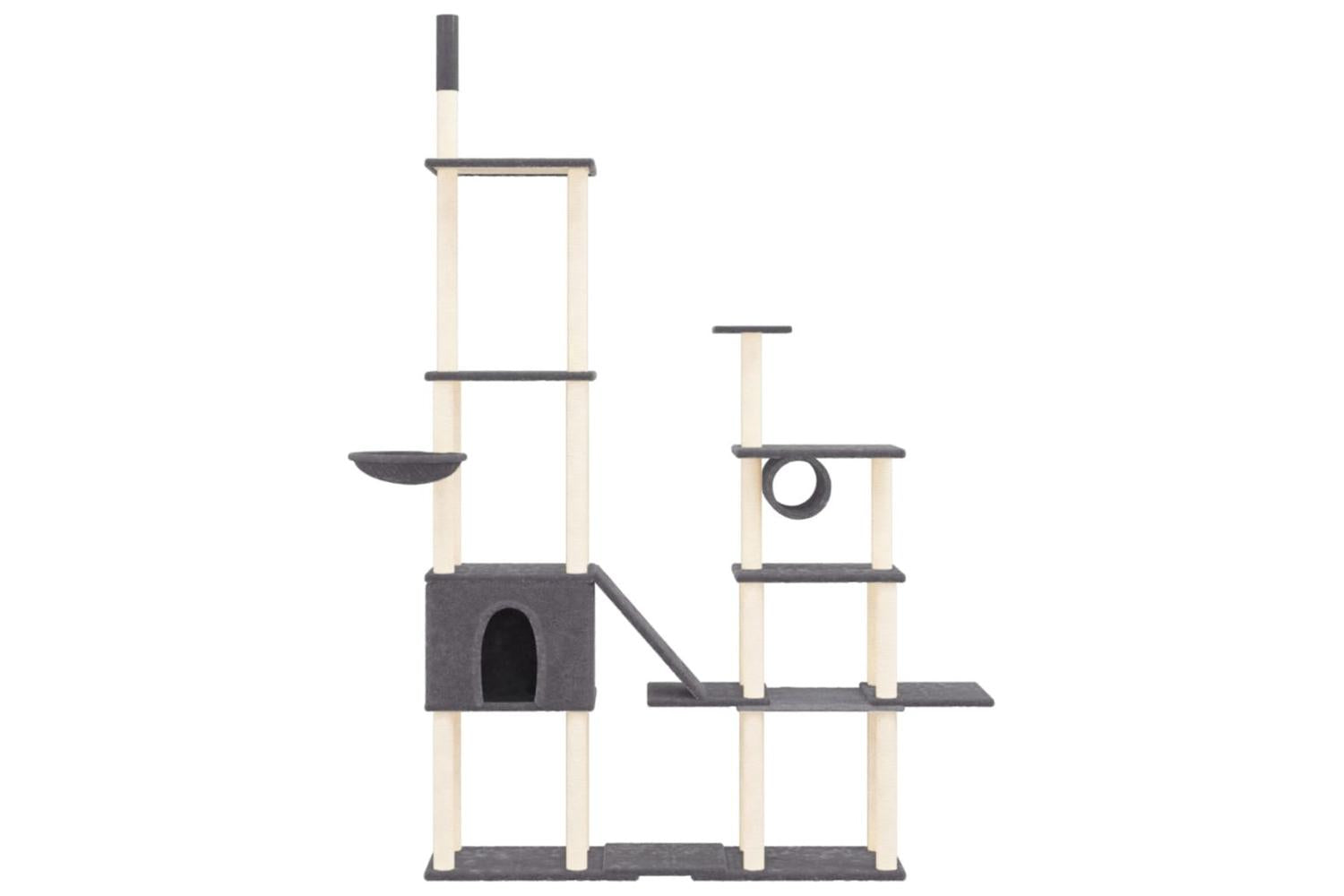 Cat Tree With Sisal Scratching Posts Dark Grey 279 Cm-3