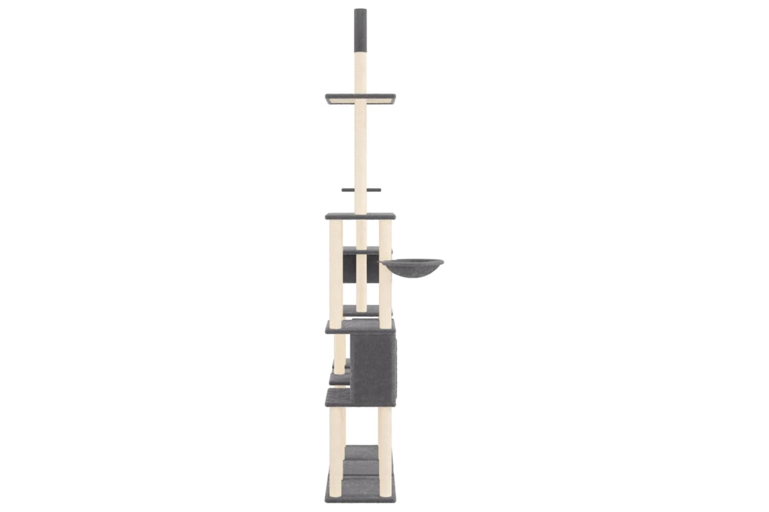 Cat Tree With Sisal Scratching Posts Dark Grey 279 Cm-4
