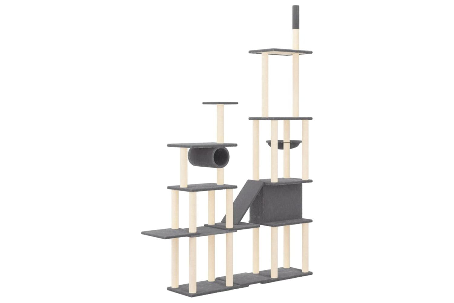 Cat Tree With Sisal Scratching Posts Dark Grey 279 Cm-5