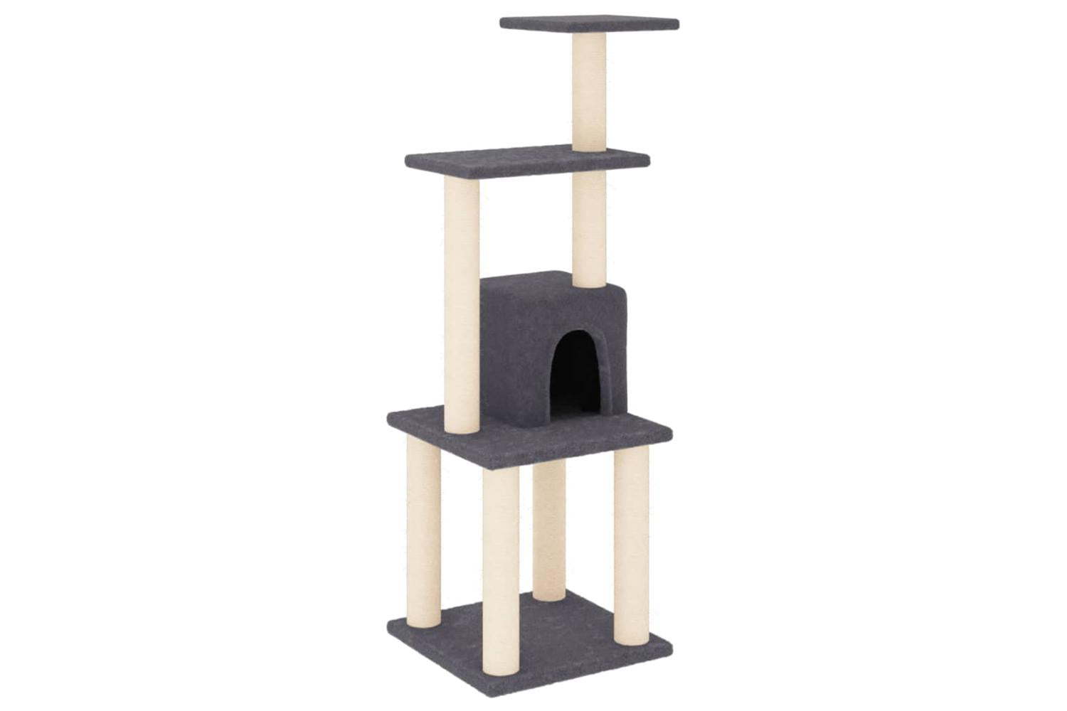 Cat Tree With Sisal Scratching Posts Dark Grey 105 Cm-2