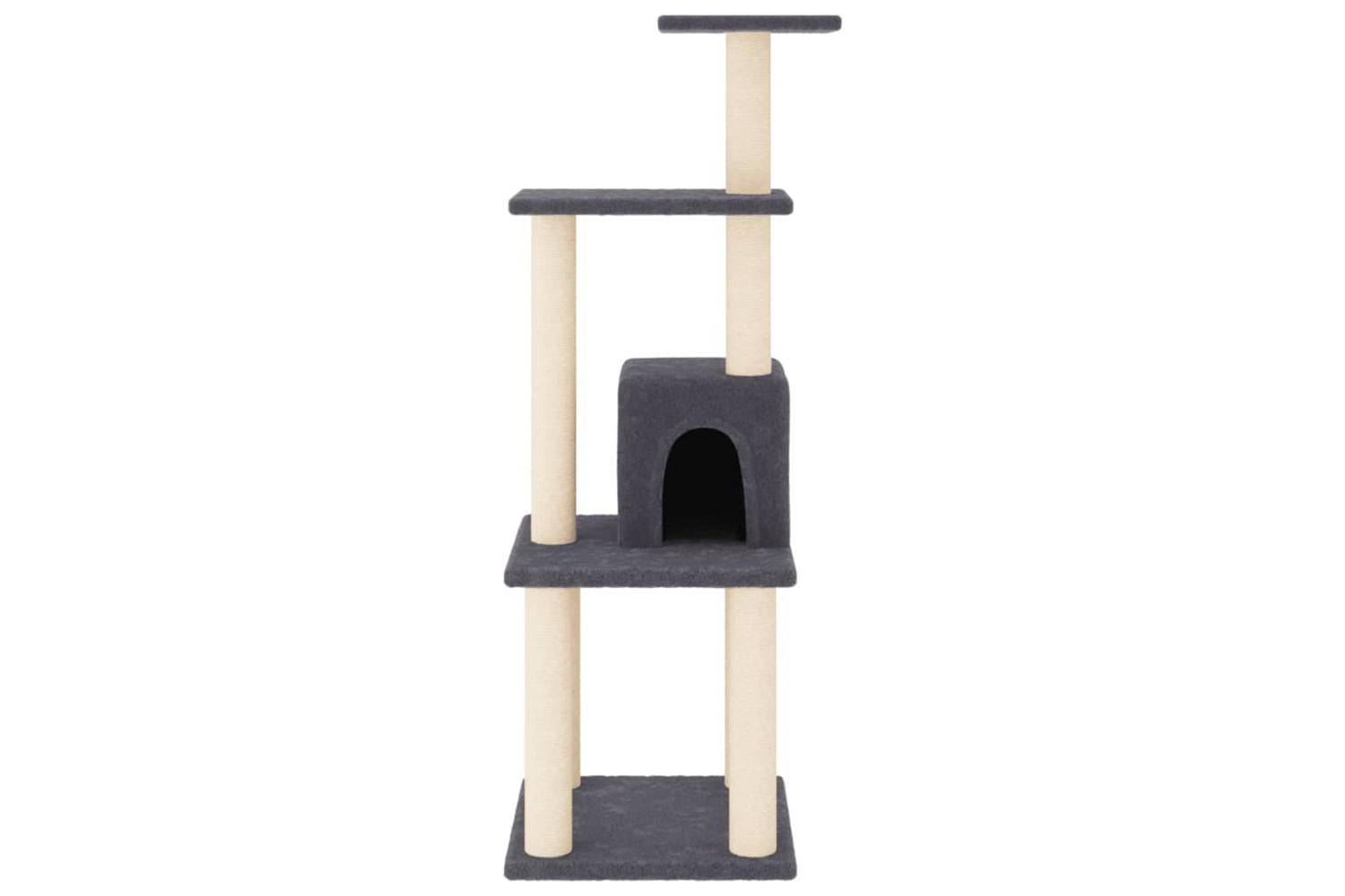 Cat Tree With Sisal Scratching Posts Dark Grey 105 Cm-3