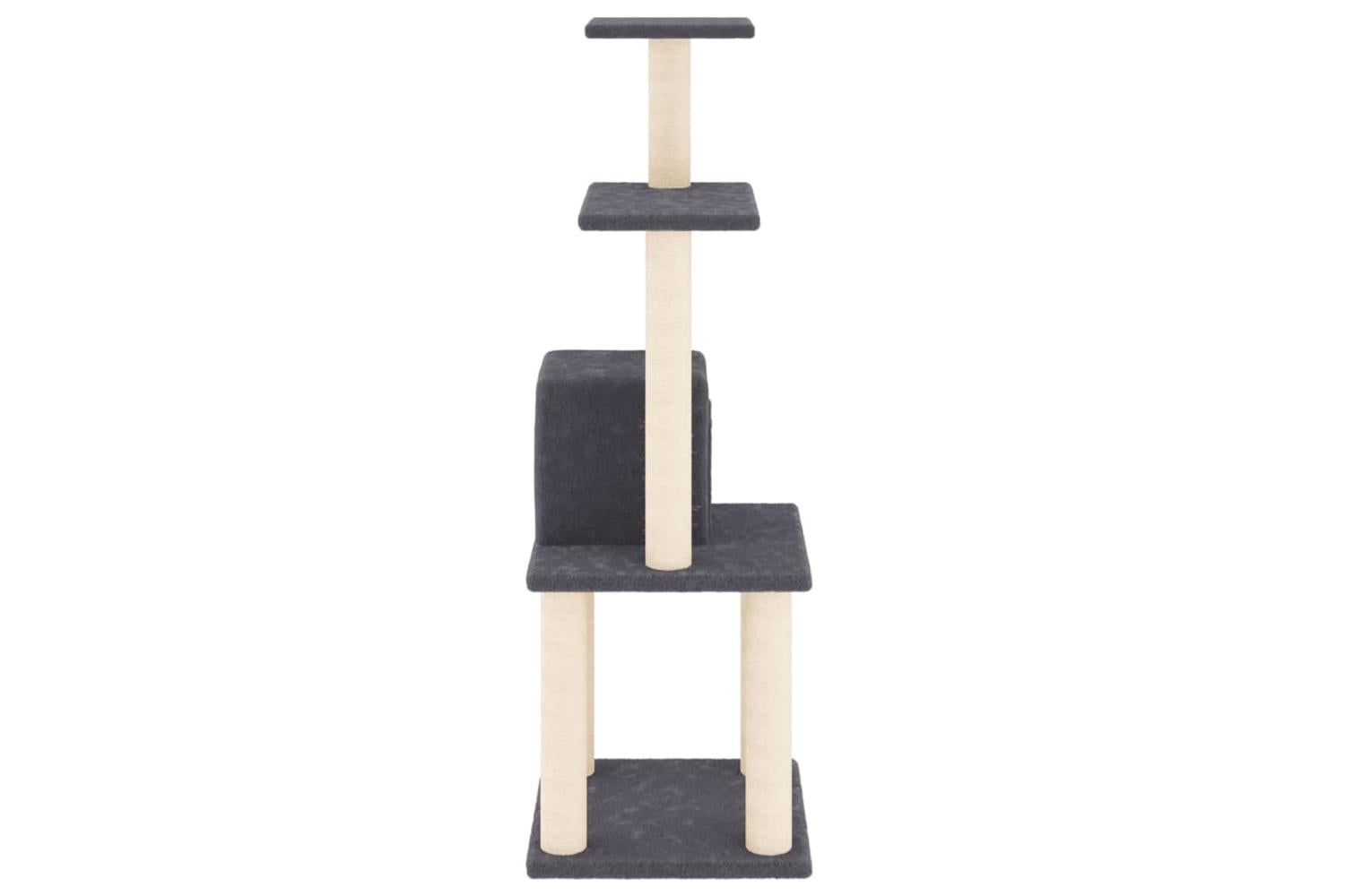 Cat Tree With Sisal Scratching Posts Dark Grey 105 Cm-4