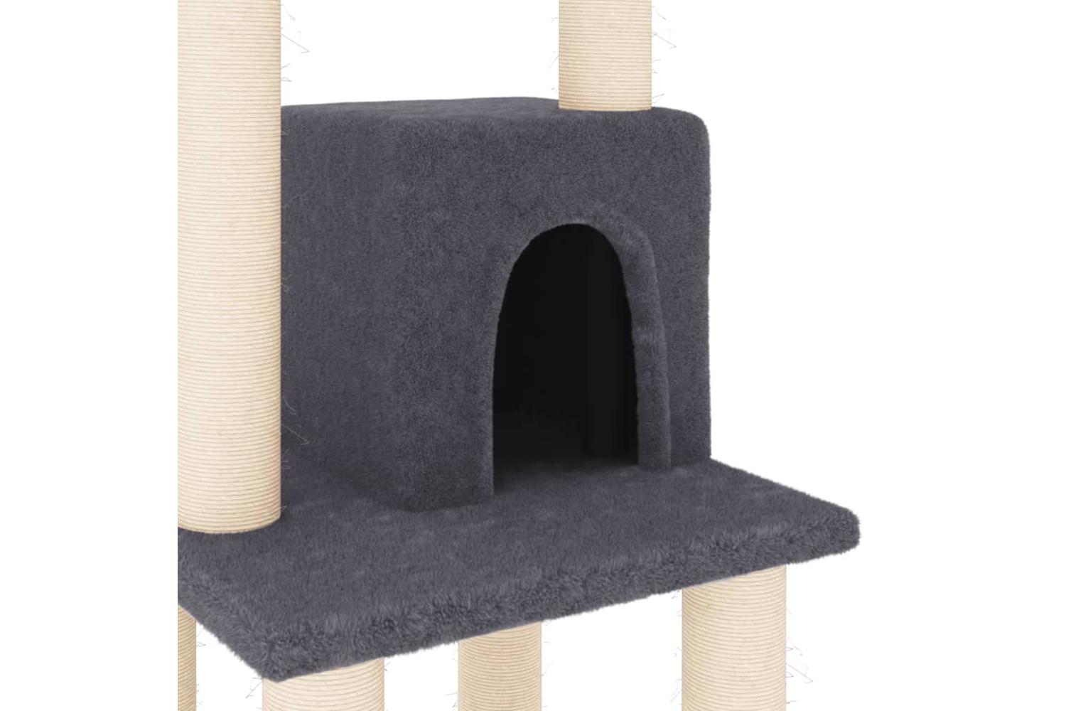 Cat Tree With Sisal Scratching Posts Dark Grey 105 Cm-5