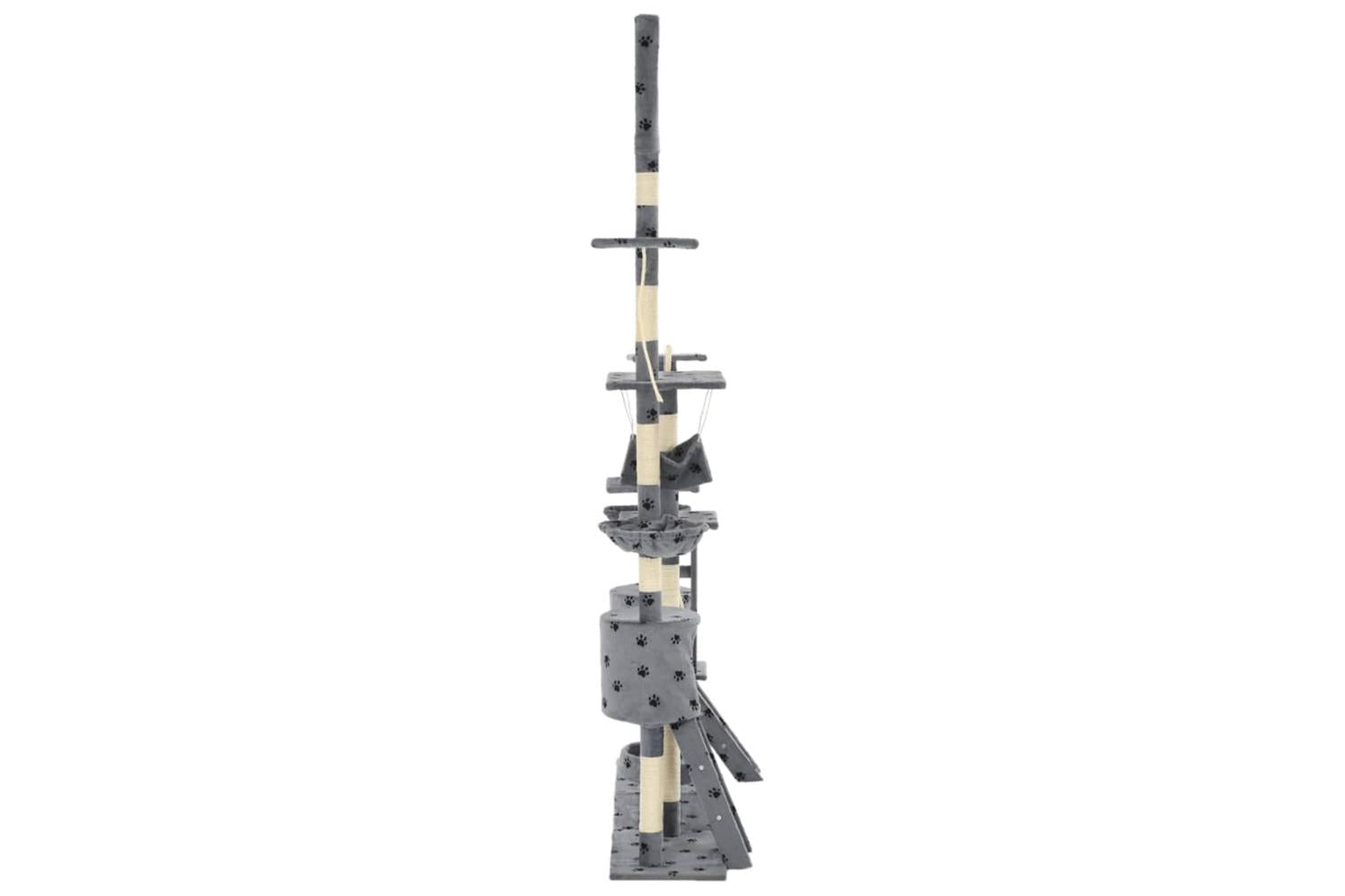 Cat Tree With Sisal Scratching Posts 230-250 Cm Paw Prints Grey-3