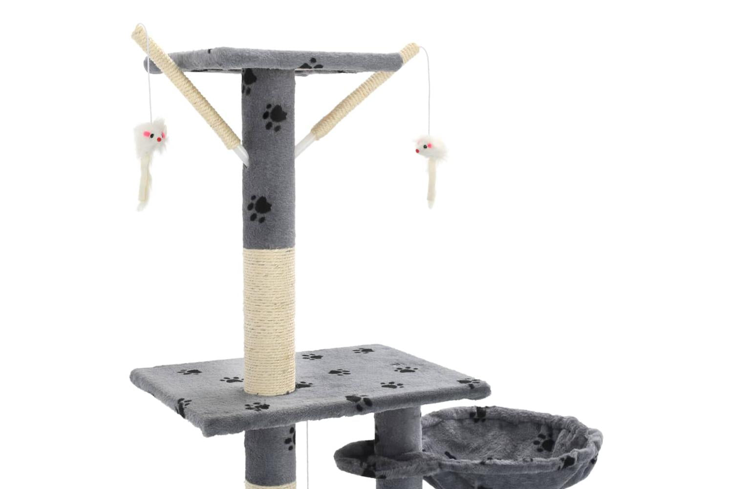 Cat Tree With Sisal Scratching Posts 230-250 Cm Paw Prints Grey-5