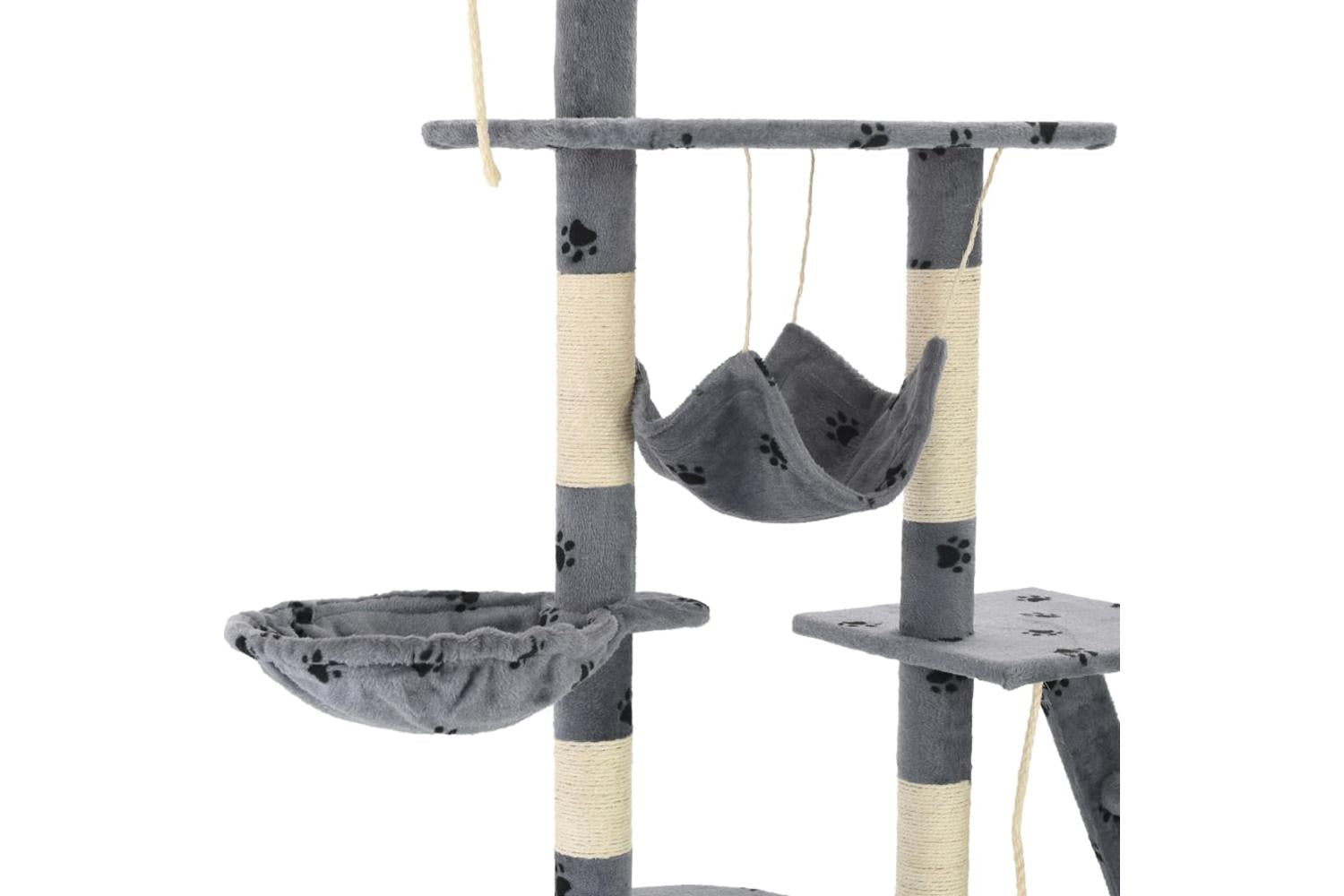 Cat Tree With Sisal Scratching Posts 230-250 Cm Paw Prints Grey-6