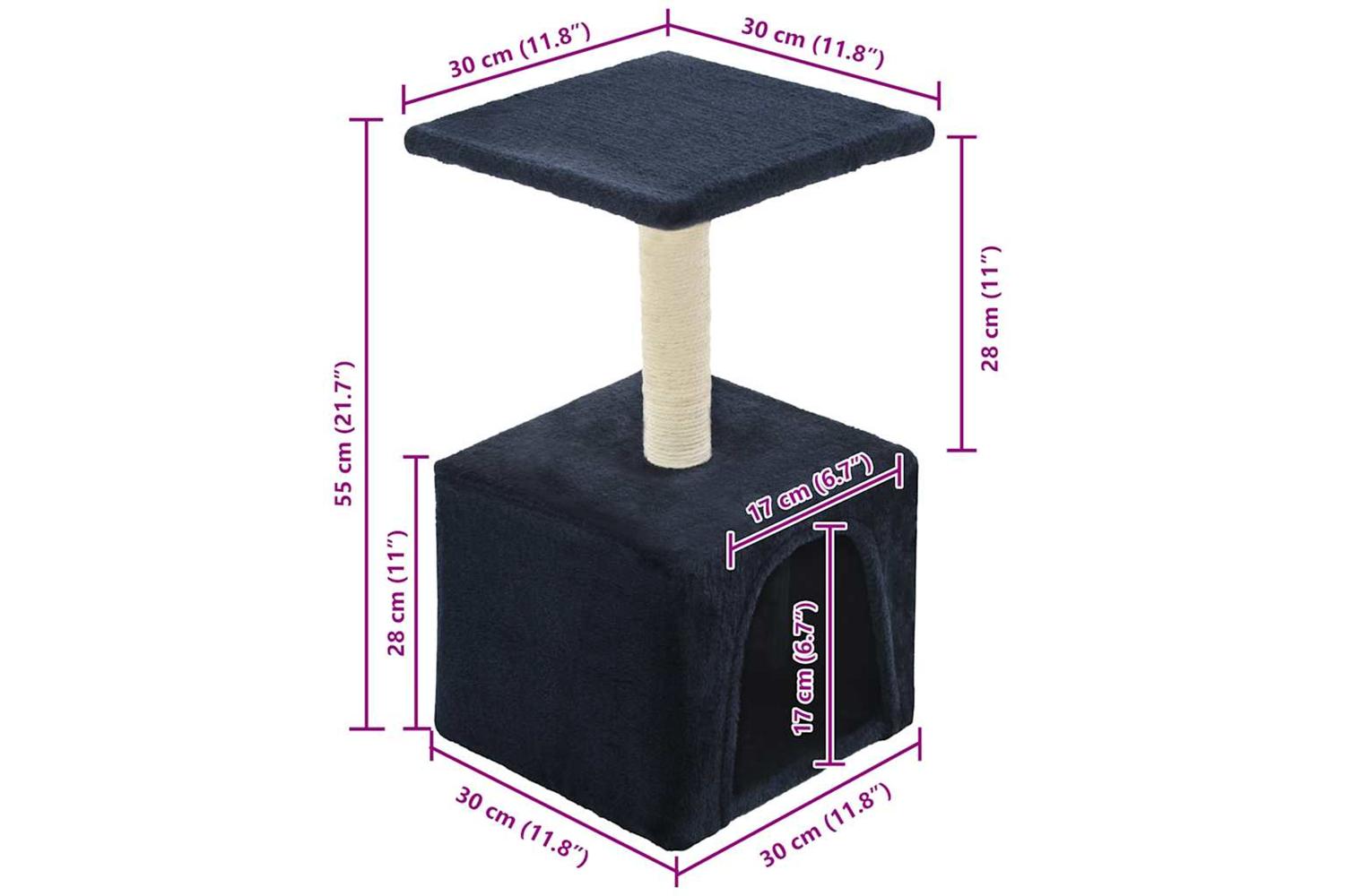 Cat Tree With Sisal Scratching Post 55 Cm Dark Blue-7