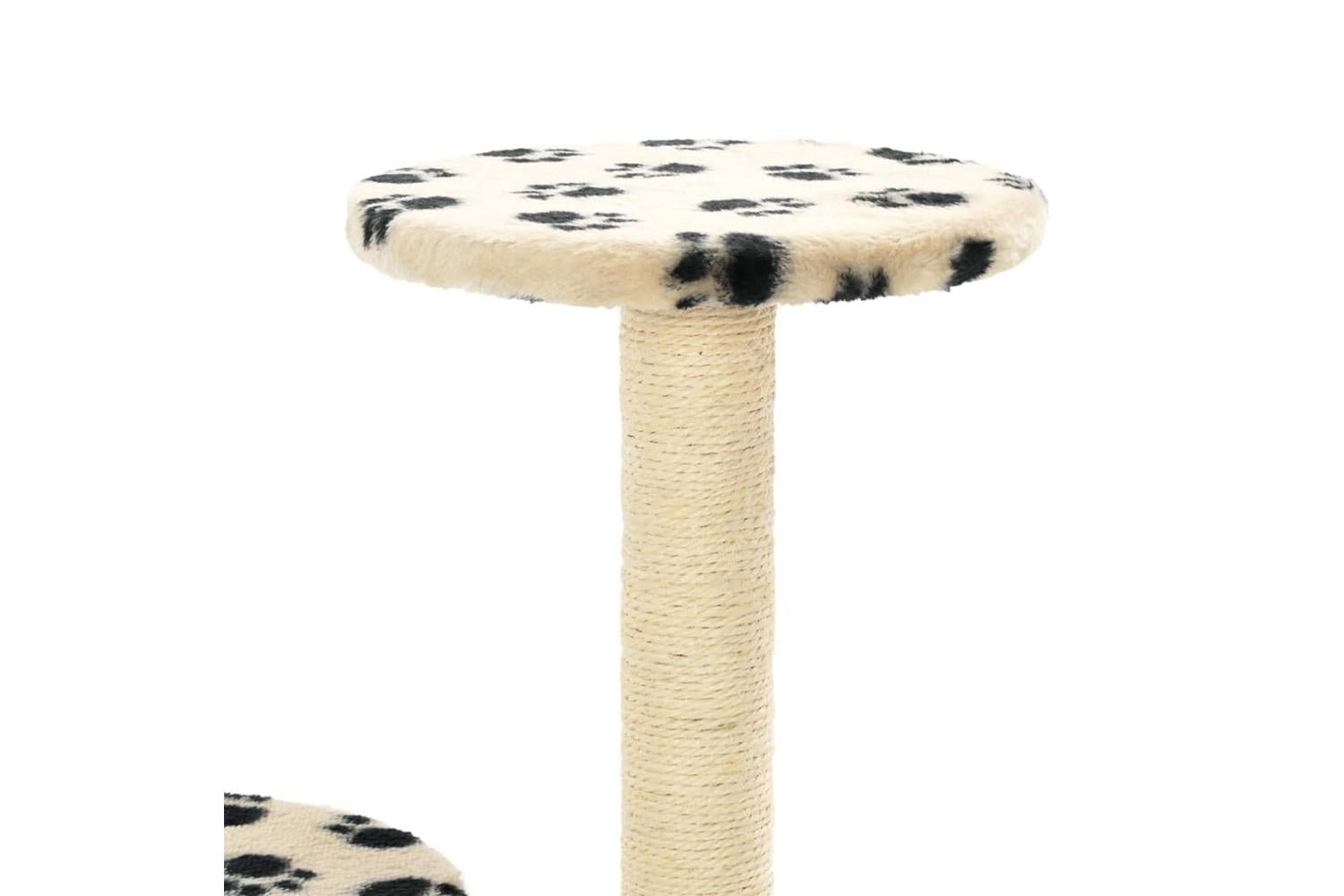 Cat Tree With Sisal Scratching Posts 60 Cm Beige Paw Prints-6