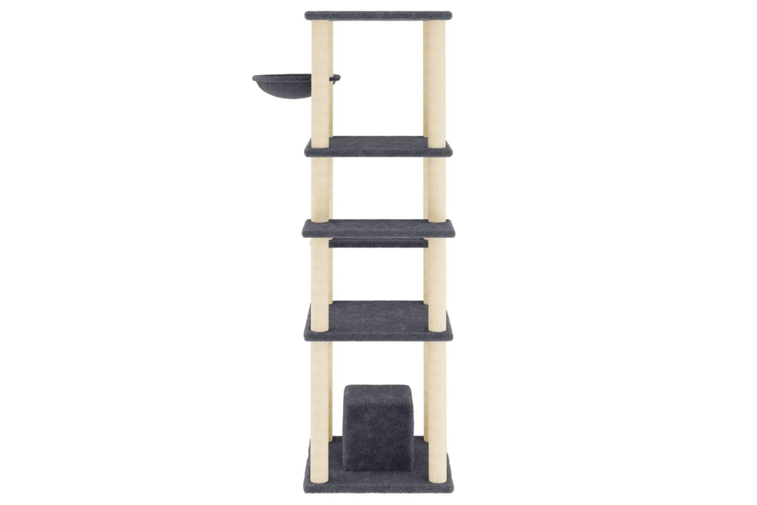 Cat Tree With Sisal Scratching Posts Dark Grey 154 Cm-4