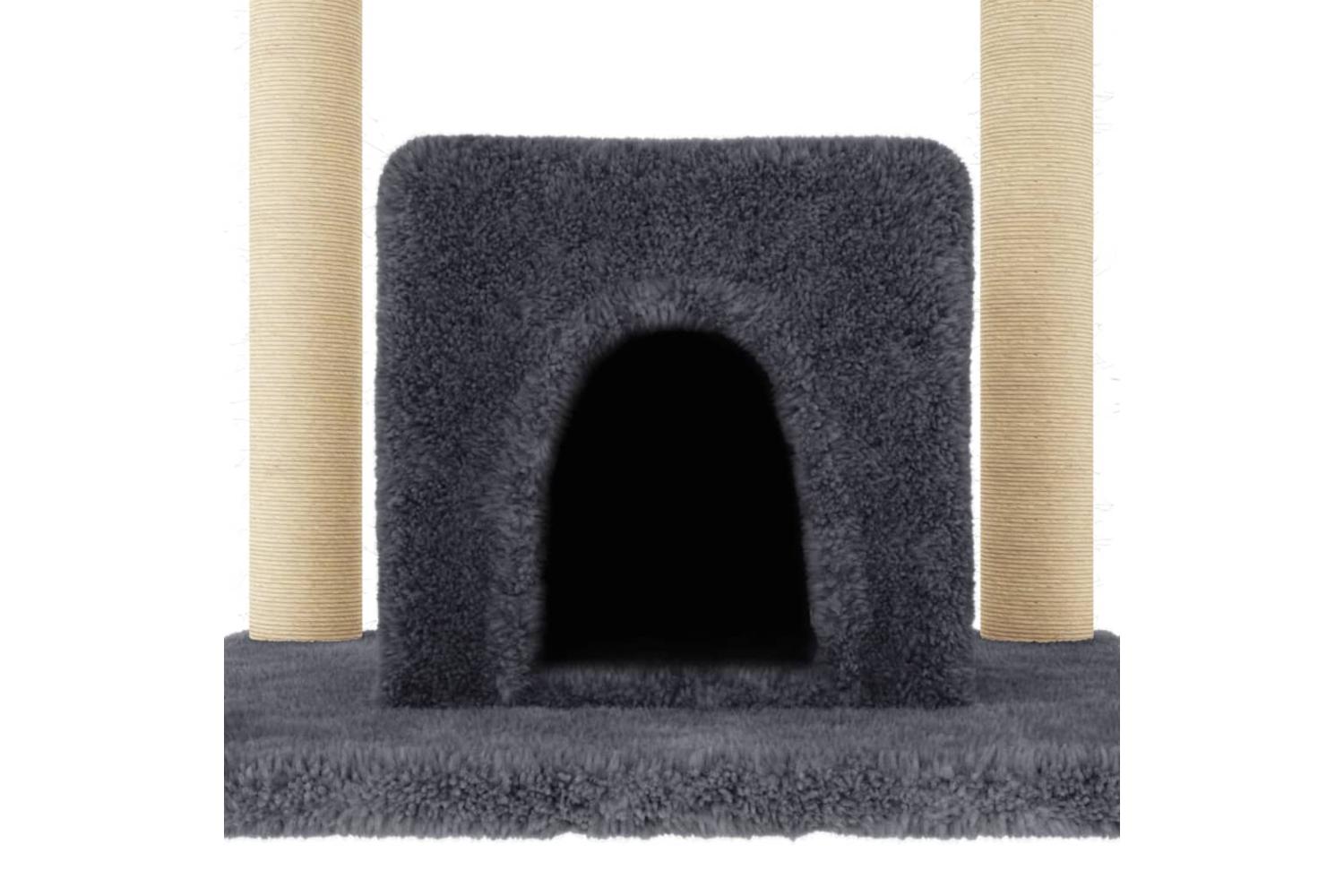 Cat Tree With Sisal Scratching Posts Dark Grey 154 Cm-5