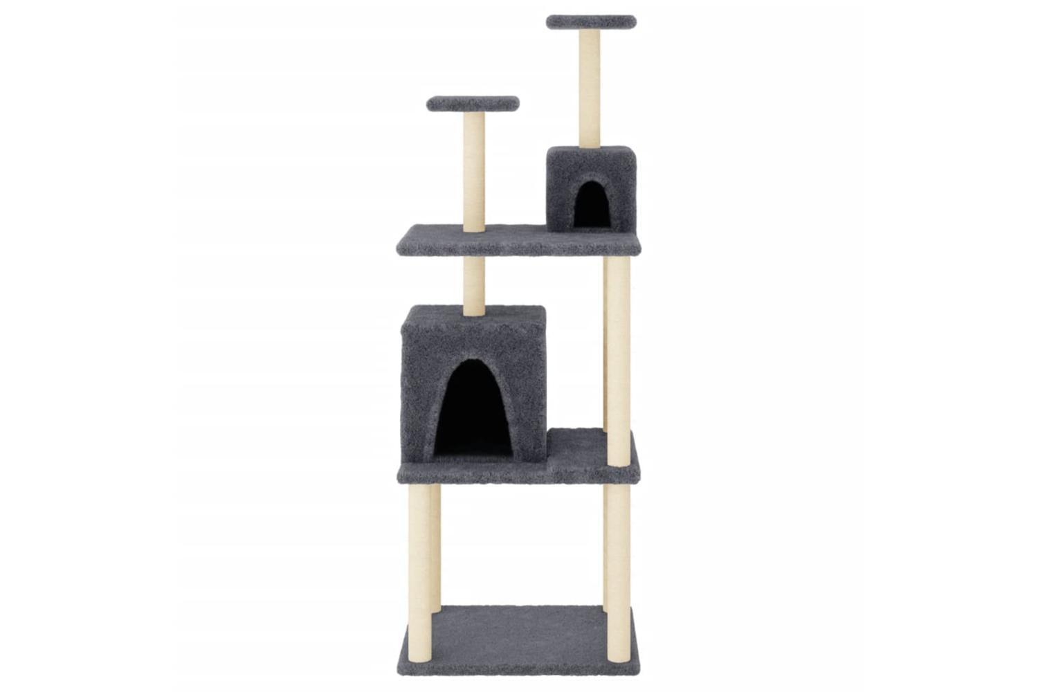 Cat Tree With Sisal Scratching Posts Dark Grey 167 Cm-3