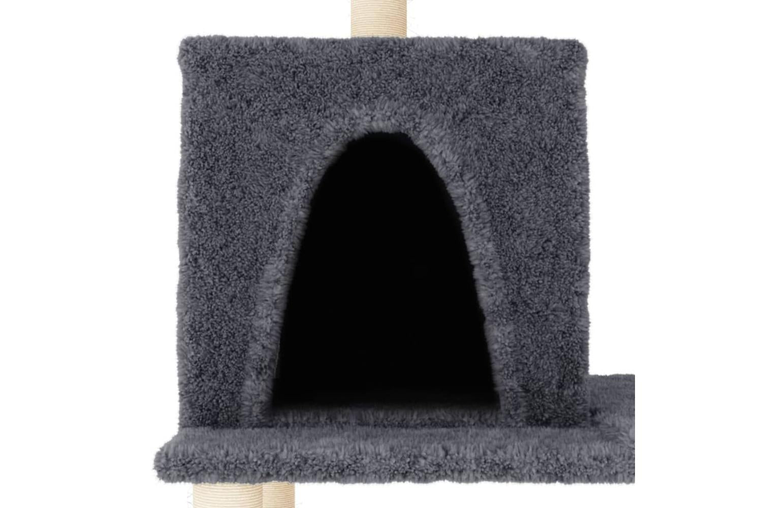 Cat Tree With Sisal Scratching Posts Dark Grey 167 Cm-5