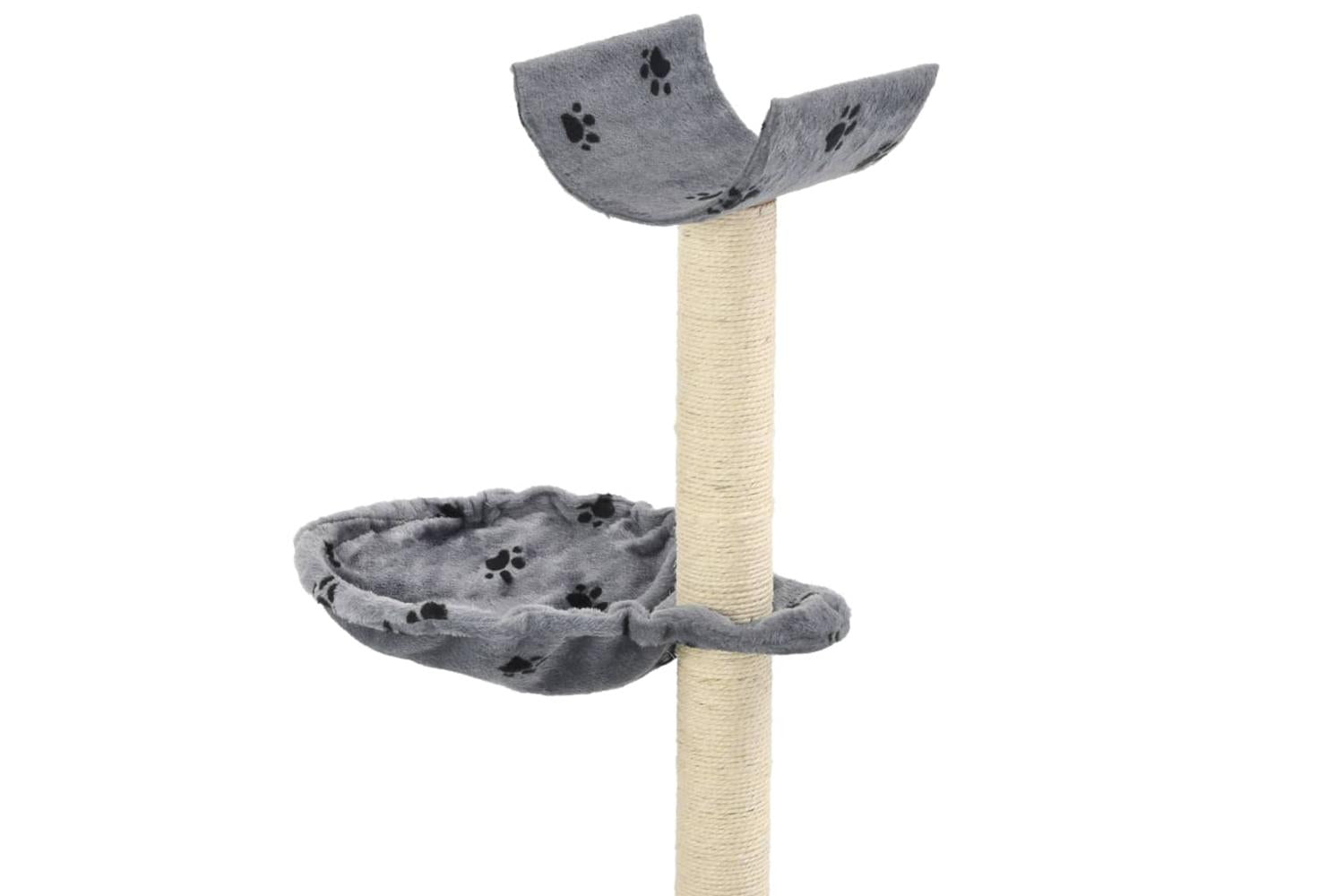 Cat Tree With Sisal Scratching Posts 105 Cm Paw Prints Grey-4