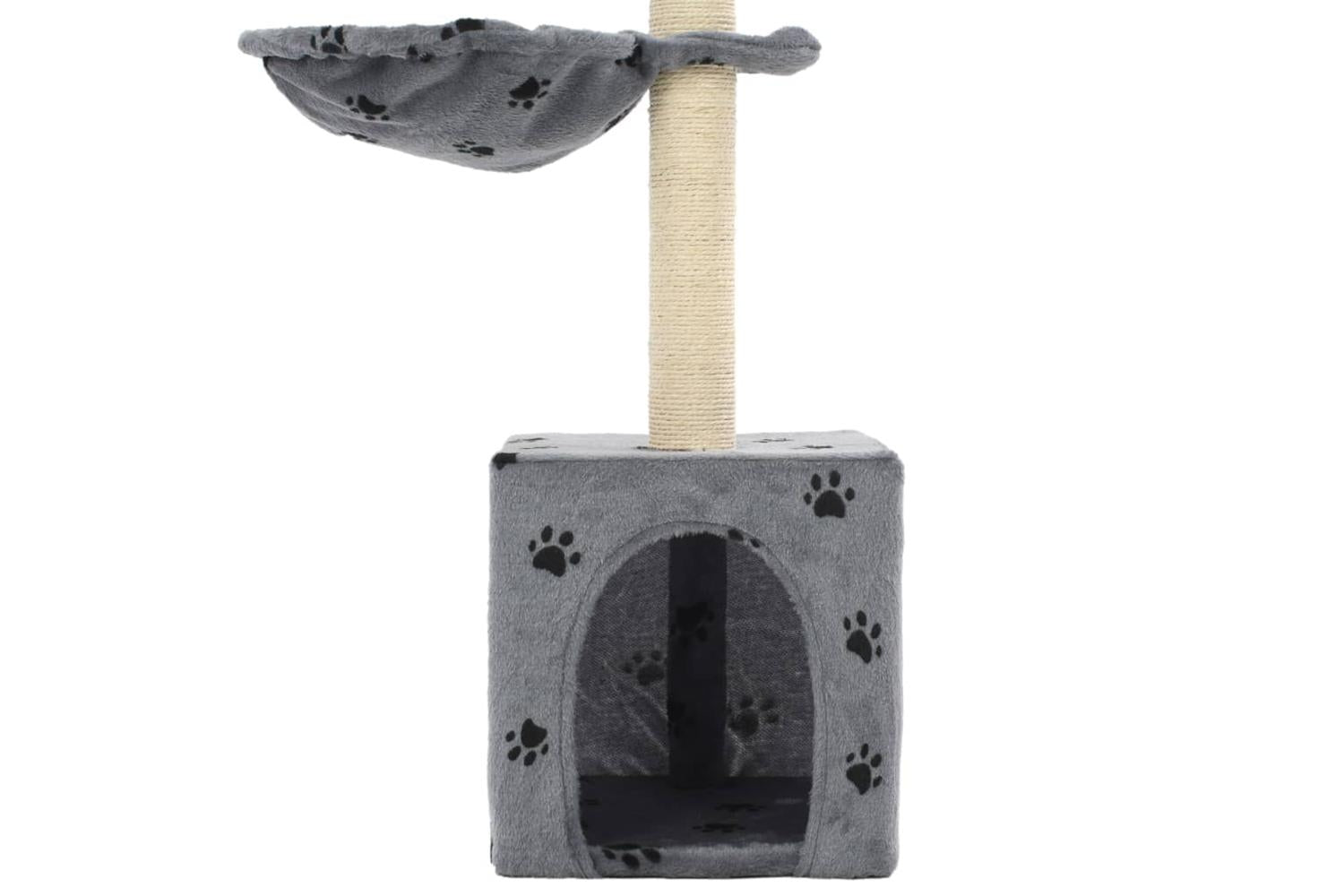 Cat Tree With Sisal Scratching Posts 105 Cm Paw Prints Grey-5