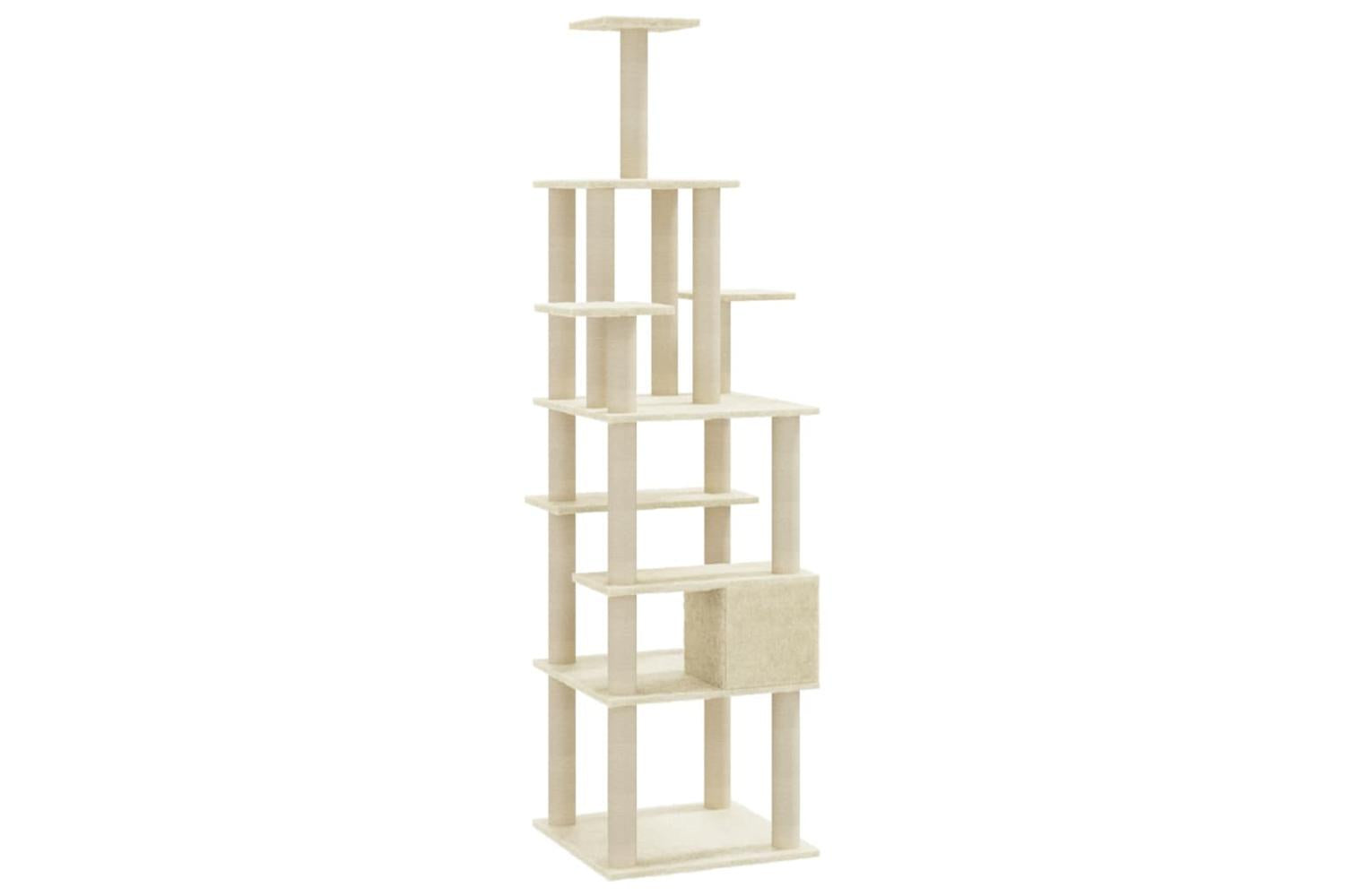 Cat Tree With Sisal Scratching Posts Cream 183 Cm-6