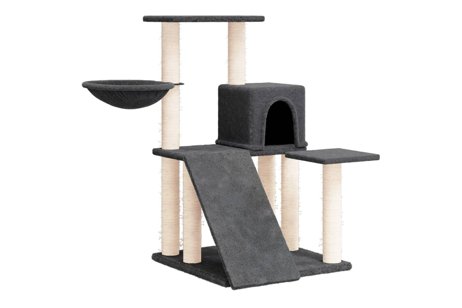 Cat Tree With Sisal Scratching Posts Dark Grey 82 Cm-2