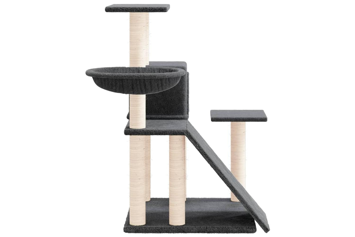 Cat Tree With Sisal Scratching Posts Dark Grey 82 Cm-4