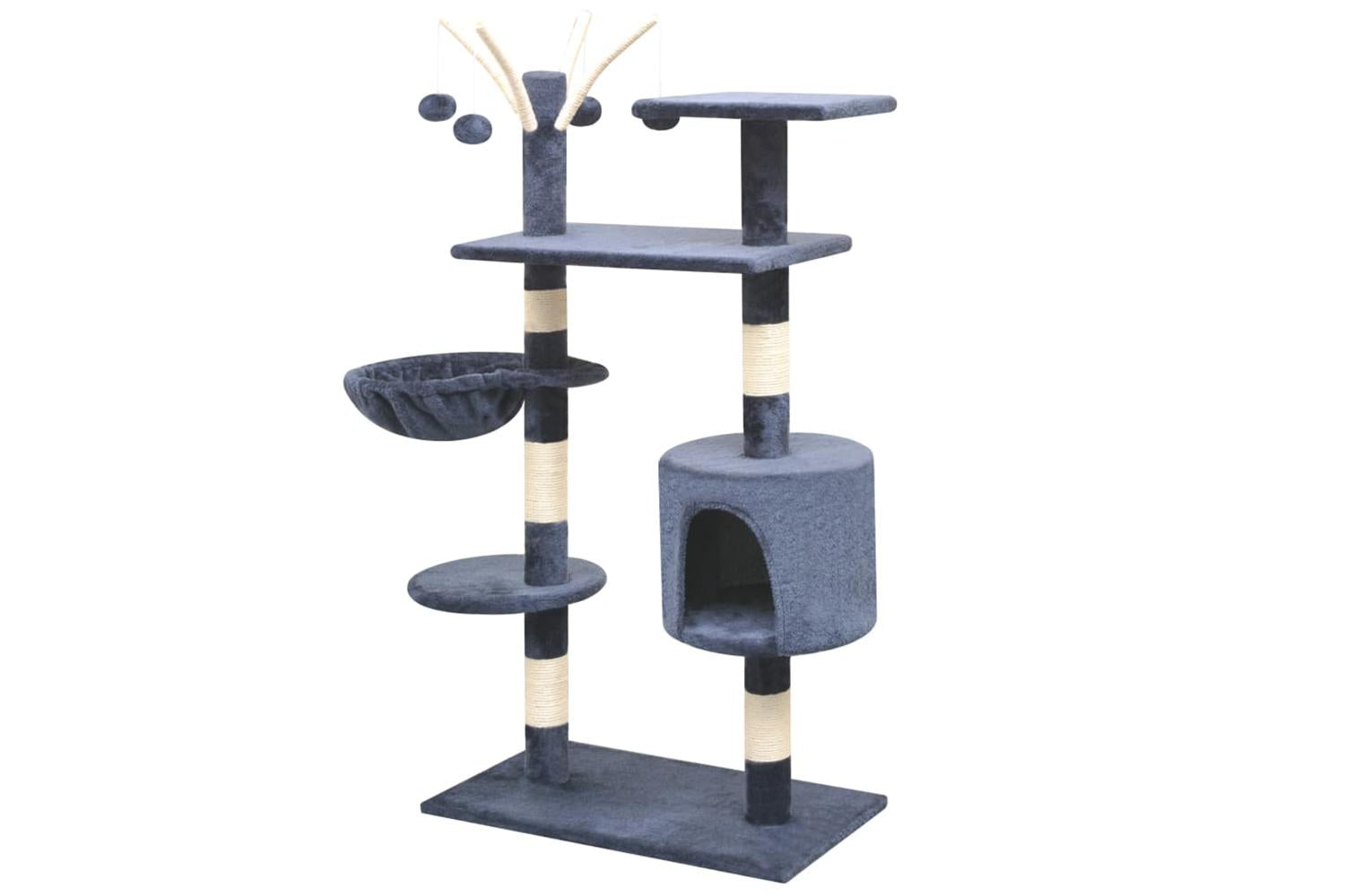 Cat Tree With Sisal Scratching Posts 125 Cm Dark Blue-2