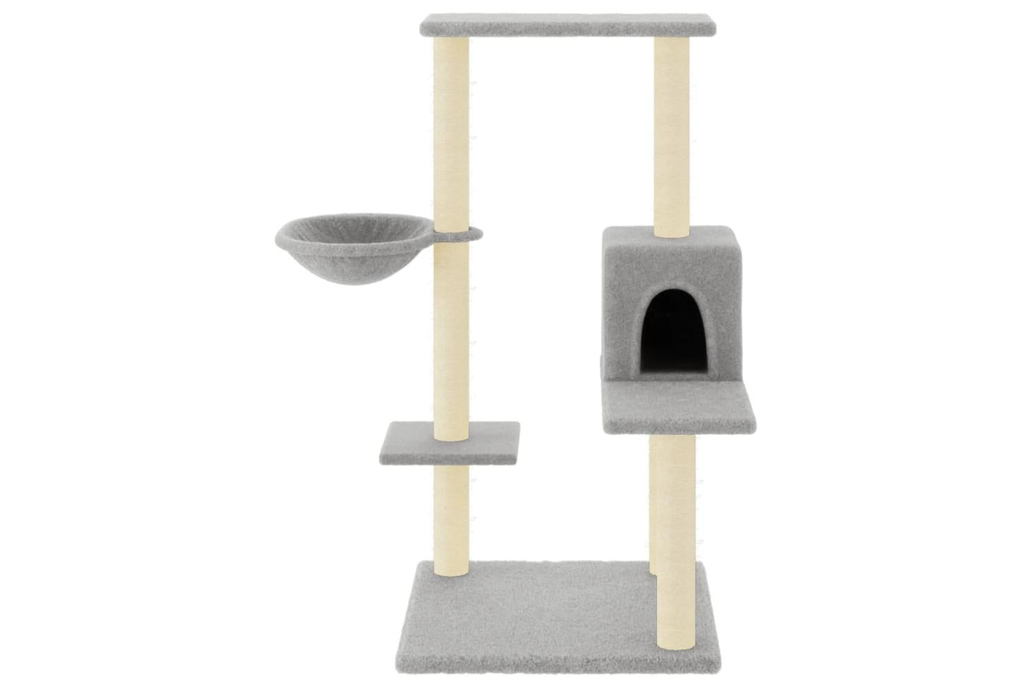 Cat Tree With Sisal Scratching Posts Light Grey 95 Cm-3