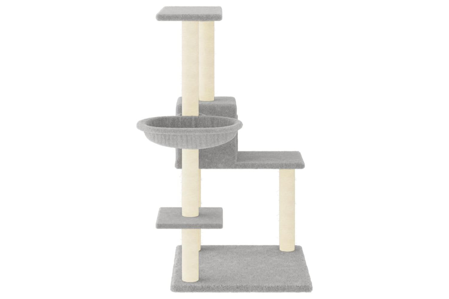 Cat Tree With Sisal Scratching Posts Light Grey 95 Cm-4