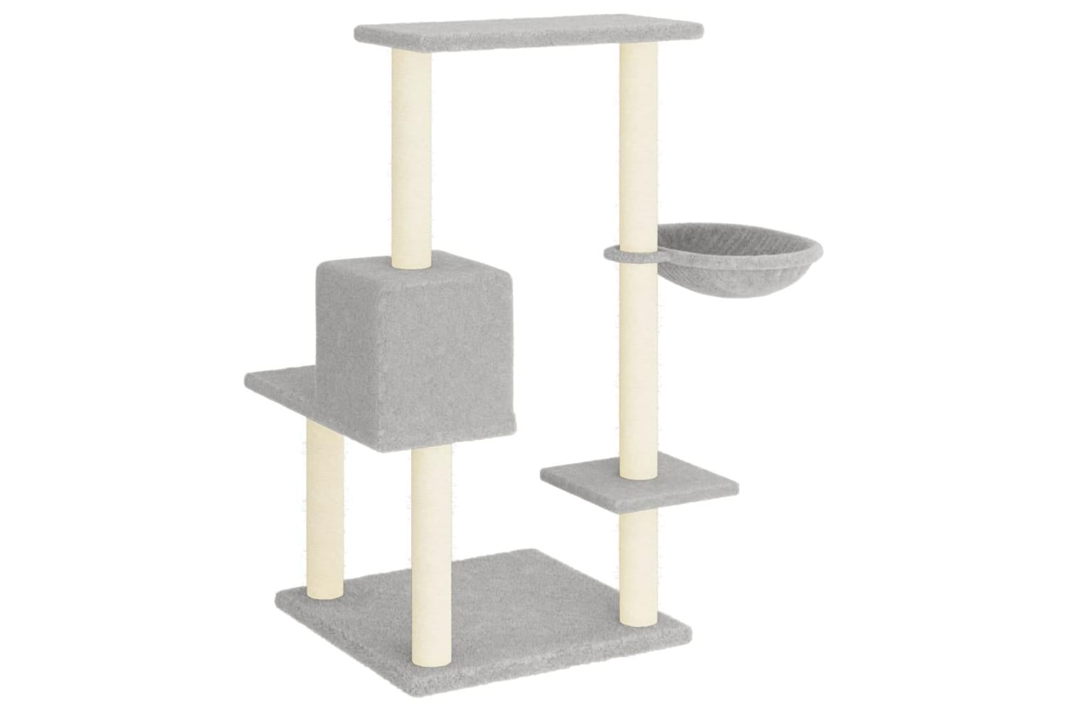 Cat Tree With Sisal Scratching Posts Light Grey 95 Cm-5