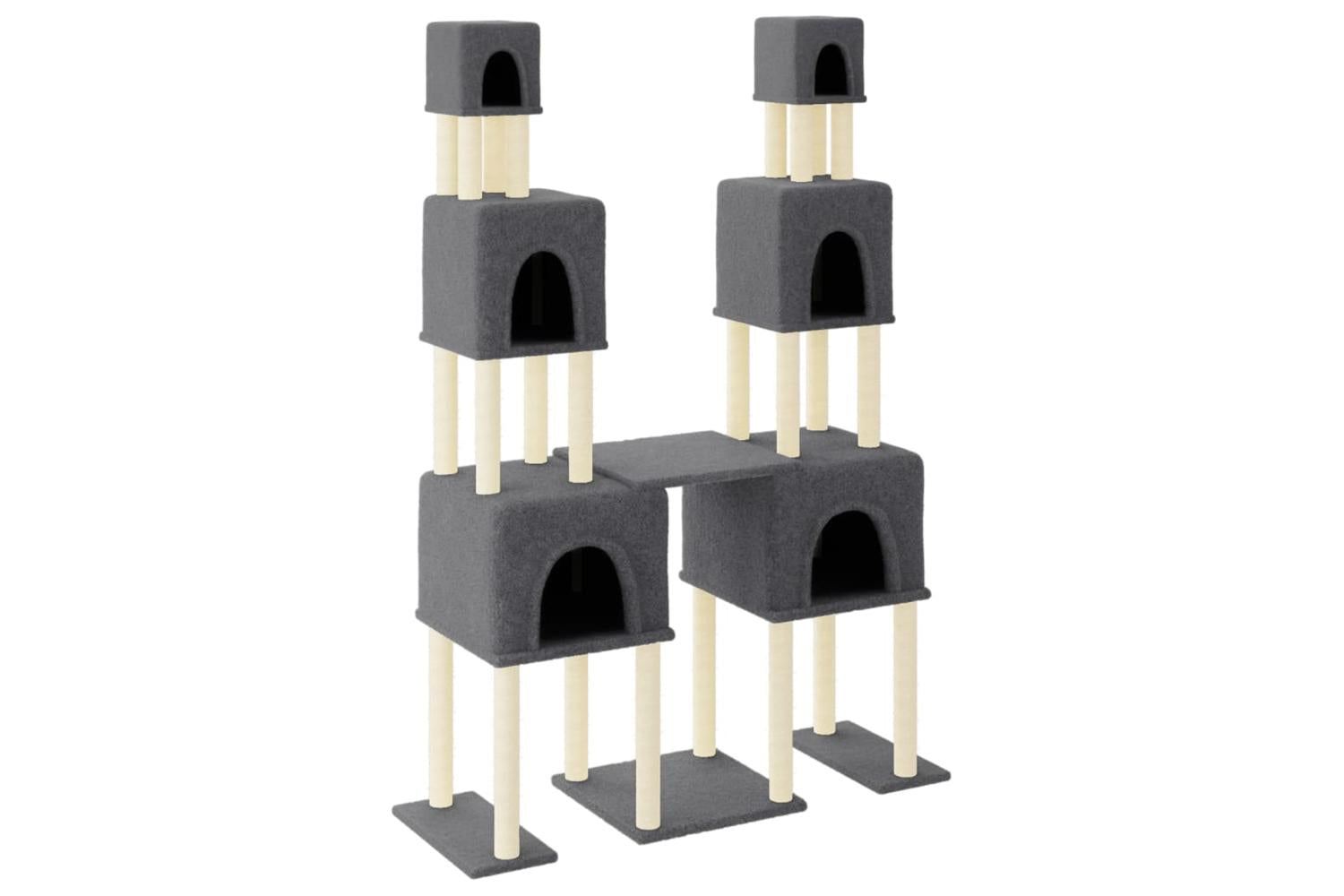 Cat Tree With Sisal Scratching Posts Dark Grey 199 Cm-2