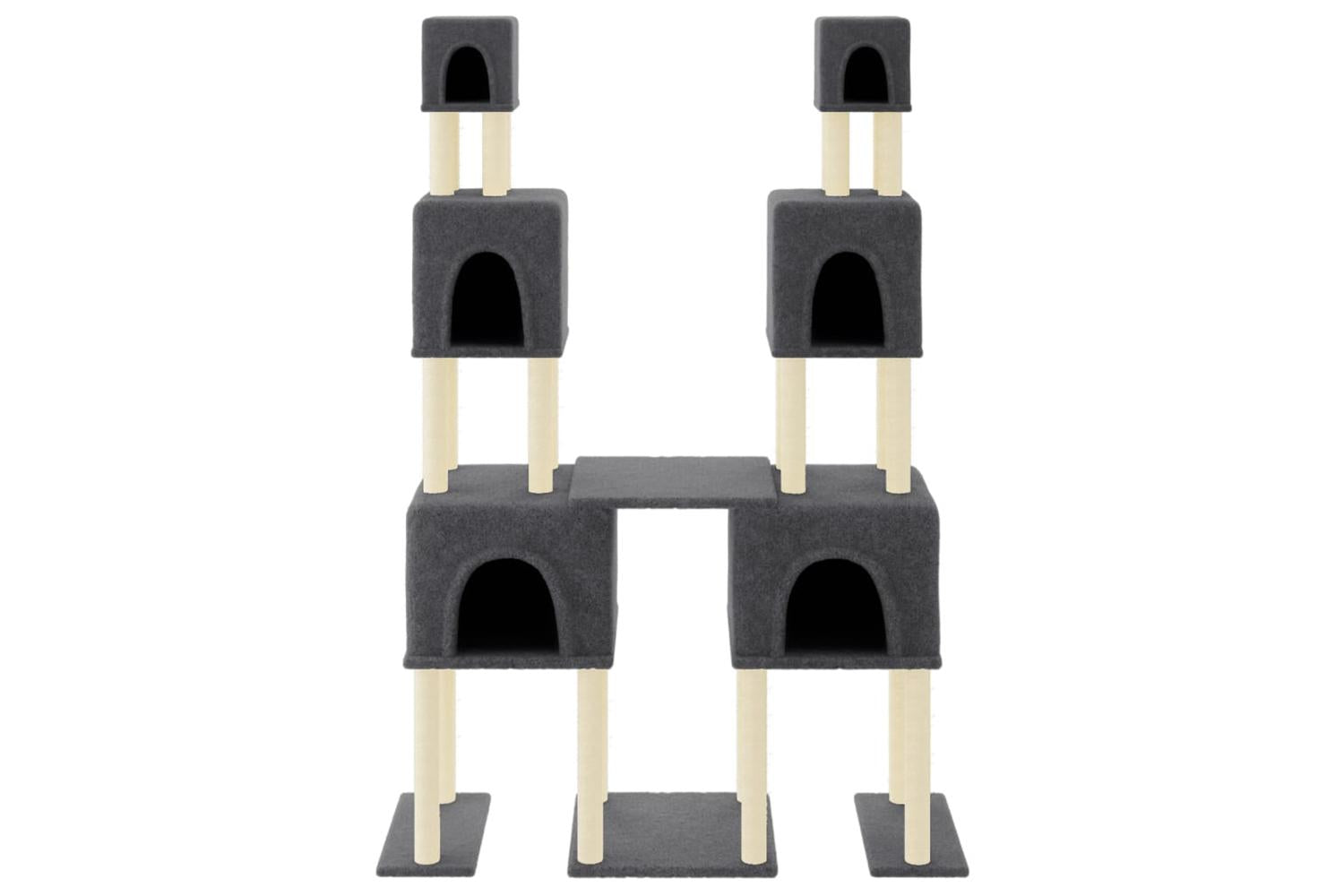 Cat Tree With Sisal Scratching Posts Dark Grey 199 Cm-3